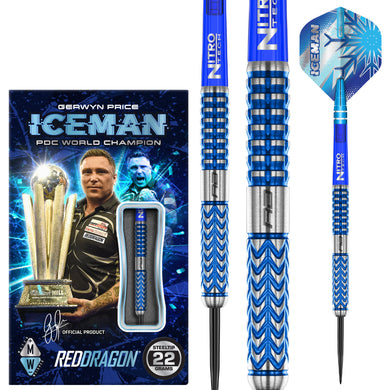 Red Dragon Gerwyn Price - Glacier - Iceman- 90% Tungsten Darts - 22g 24g 26g