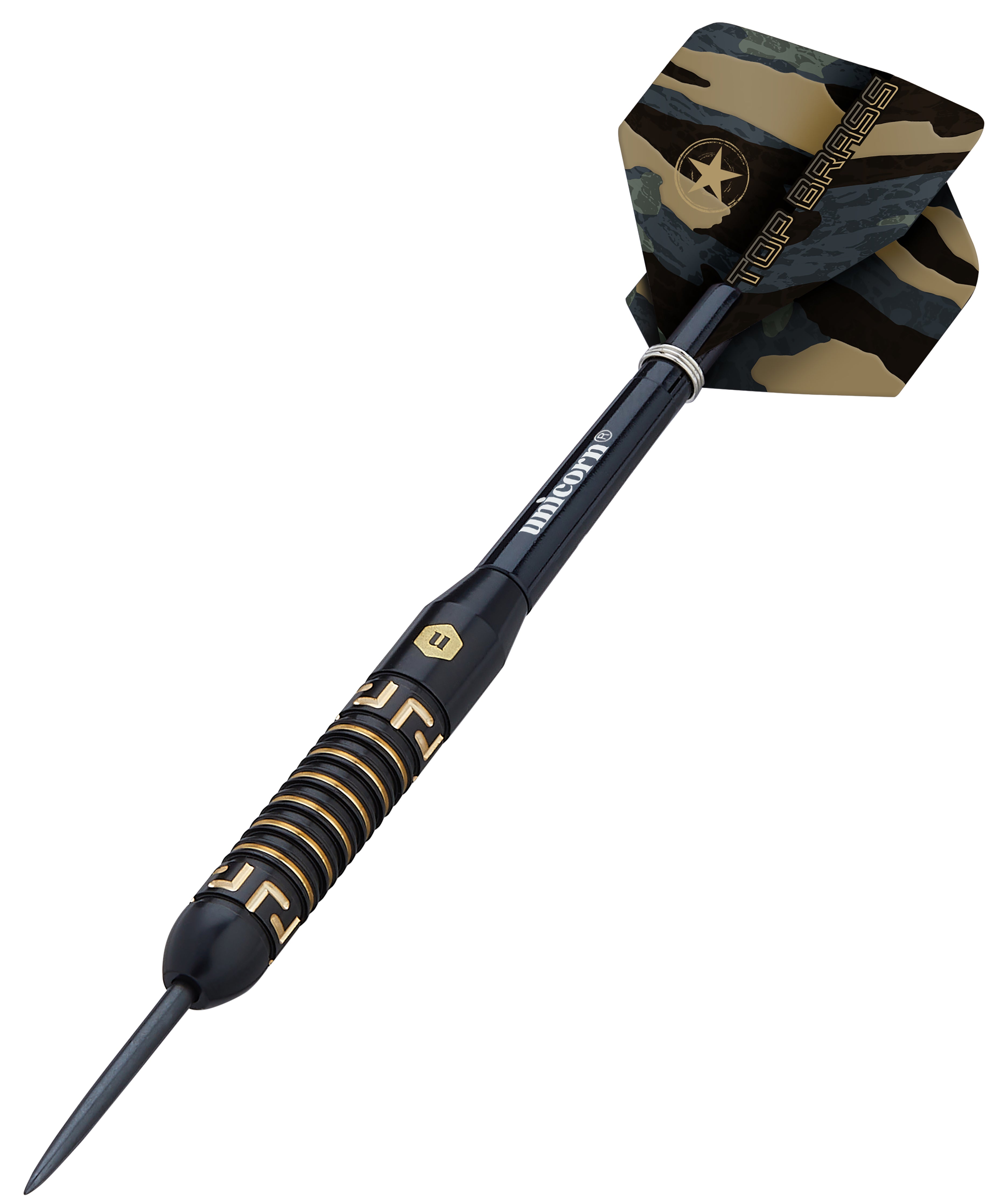 Unicorn Top Brass - Black & Gold Brass Darts - 20g