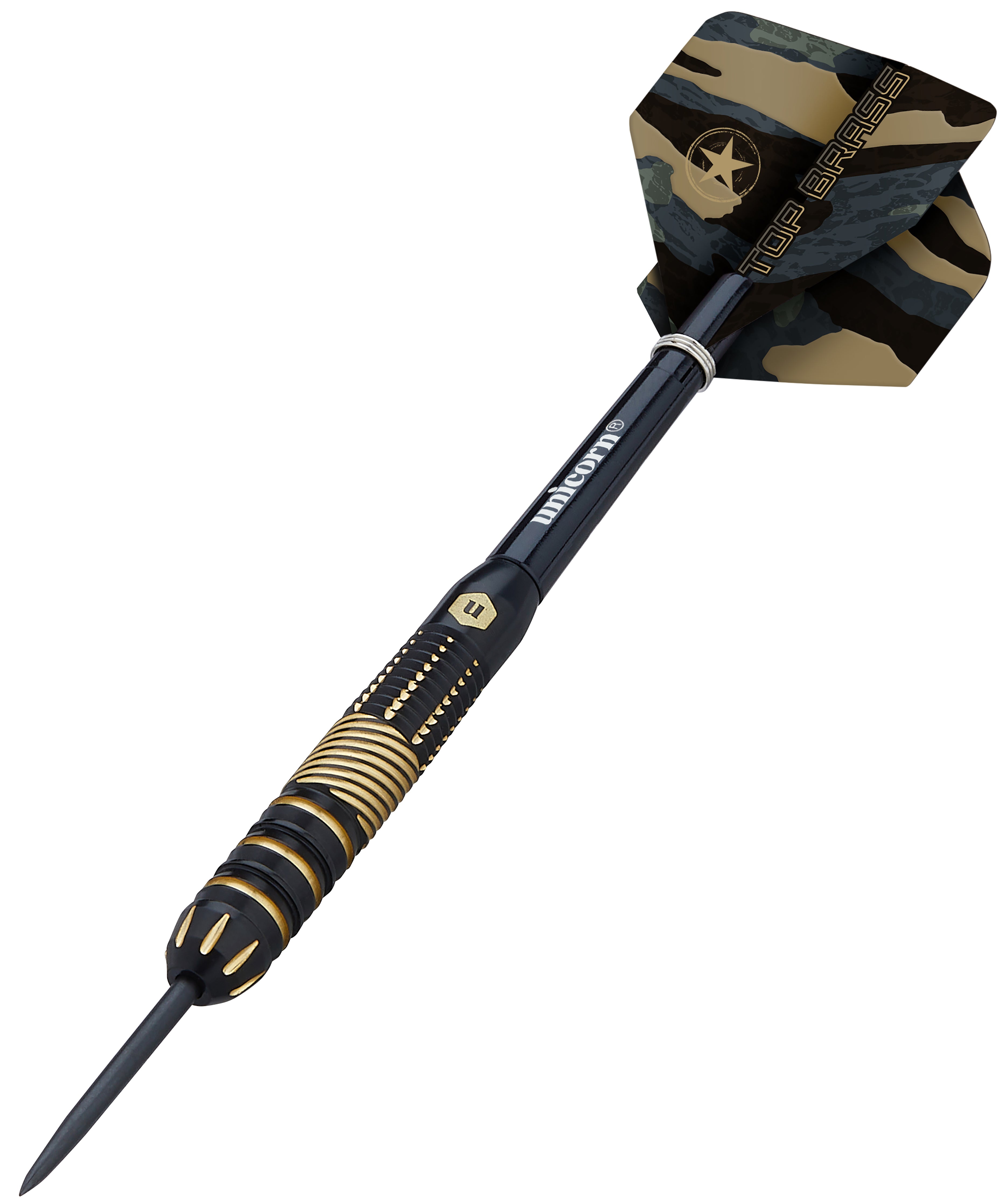 Unicorn Top Brass - Black & Gold Brass Darts - 19g