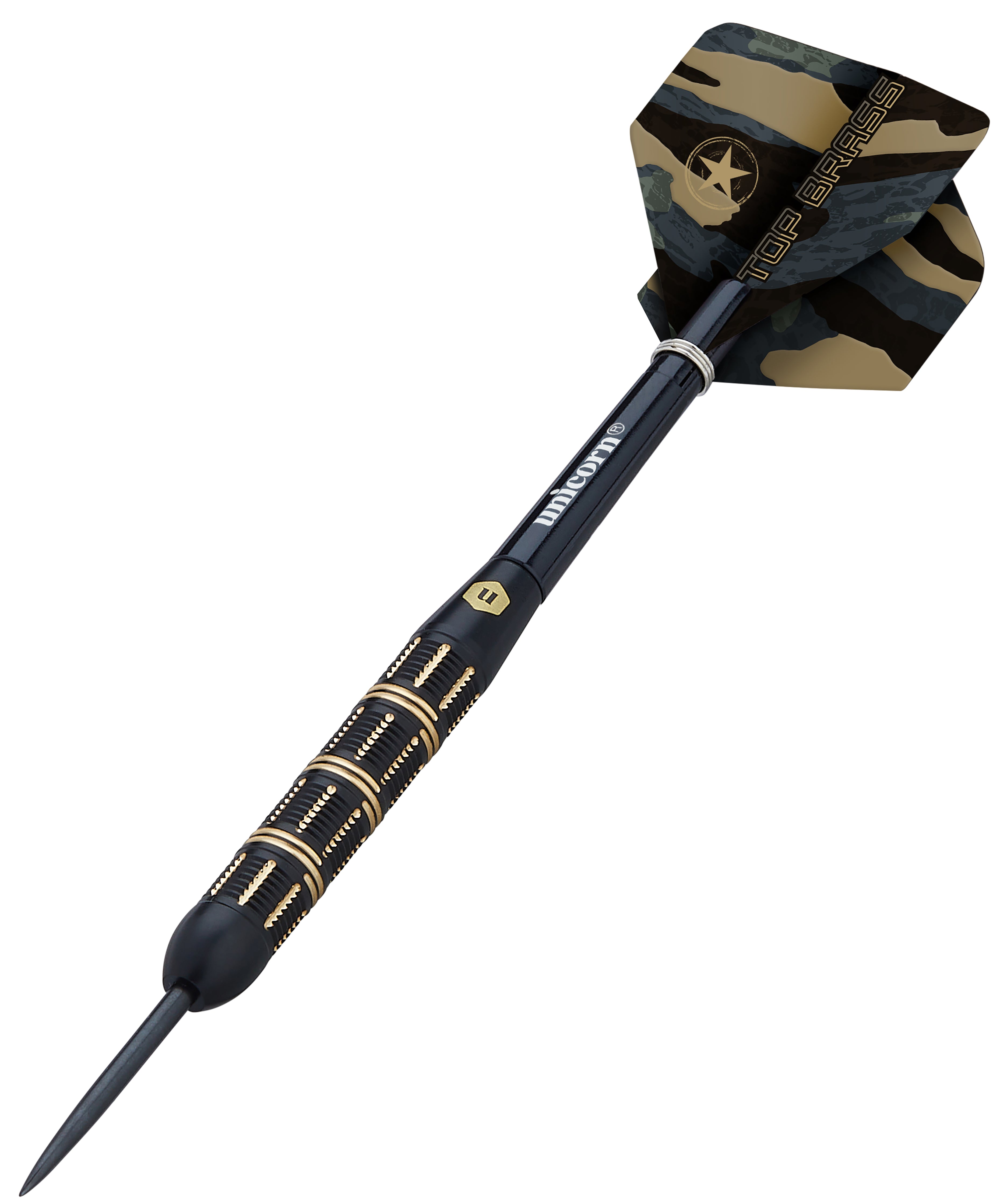 Unicorn Top Brass - Black & Gold Brass Darts - 21g