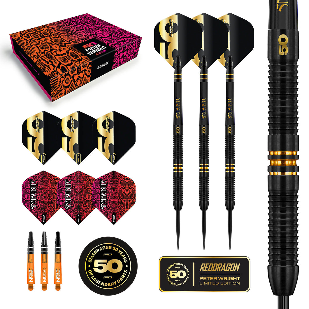 Red Dragon Peter Wright - 50 Years Player Edition - 90% Tungsten Darts - 21g