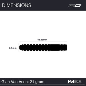 Red Dragon Gian Van Veen - 50 Years Player Edition - 90% Tungsten Darts - 21g