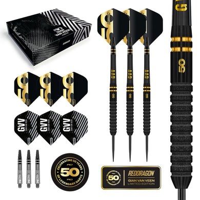 Red Dragon Gian Van Veen - 50 Years Player Edition - 90% Tungsten Darts - 21g