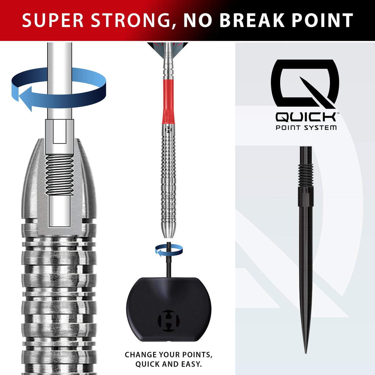 Harrows Damon Heta - Natural - 90% Tungsten - Quick Point Darts - 21g 23g 25g