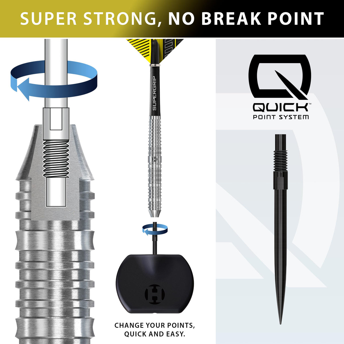 Harrows NX90 Parallel - 90% Tungsten - Quick Point Darts - 22g - 26g