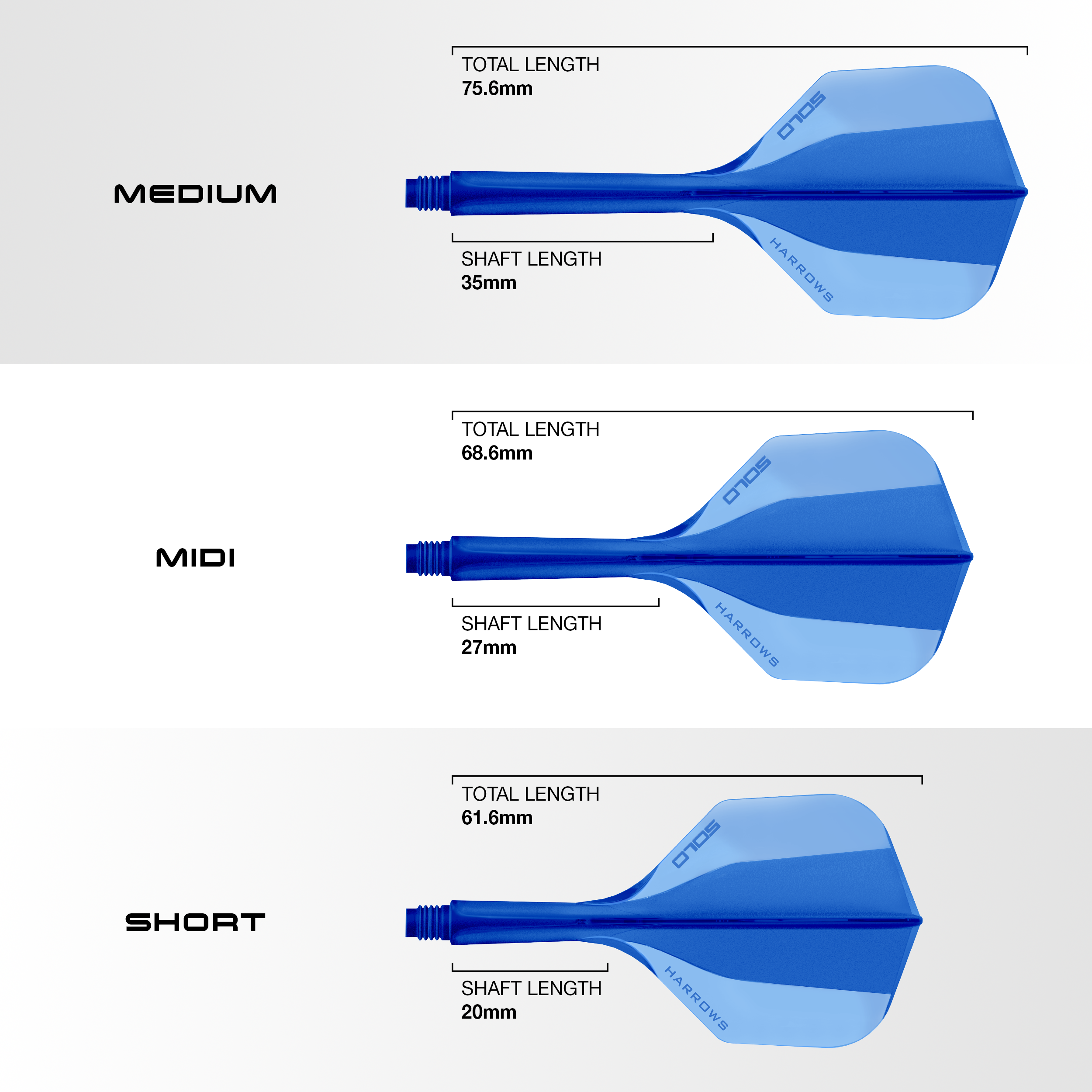 Harrows Solo Integrated Dart Flight & Shaft System - Blue