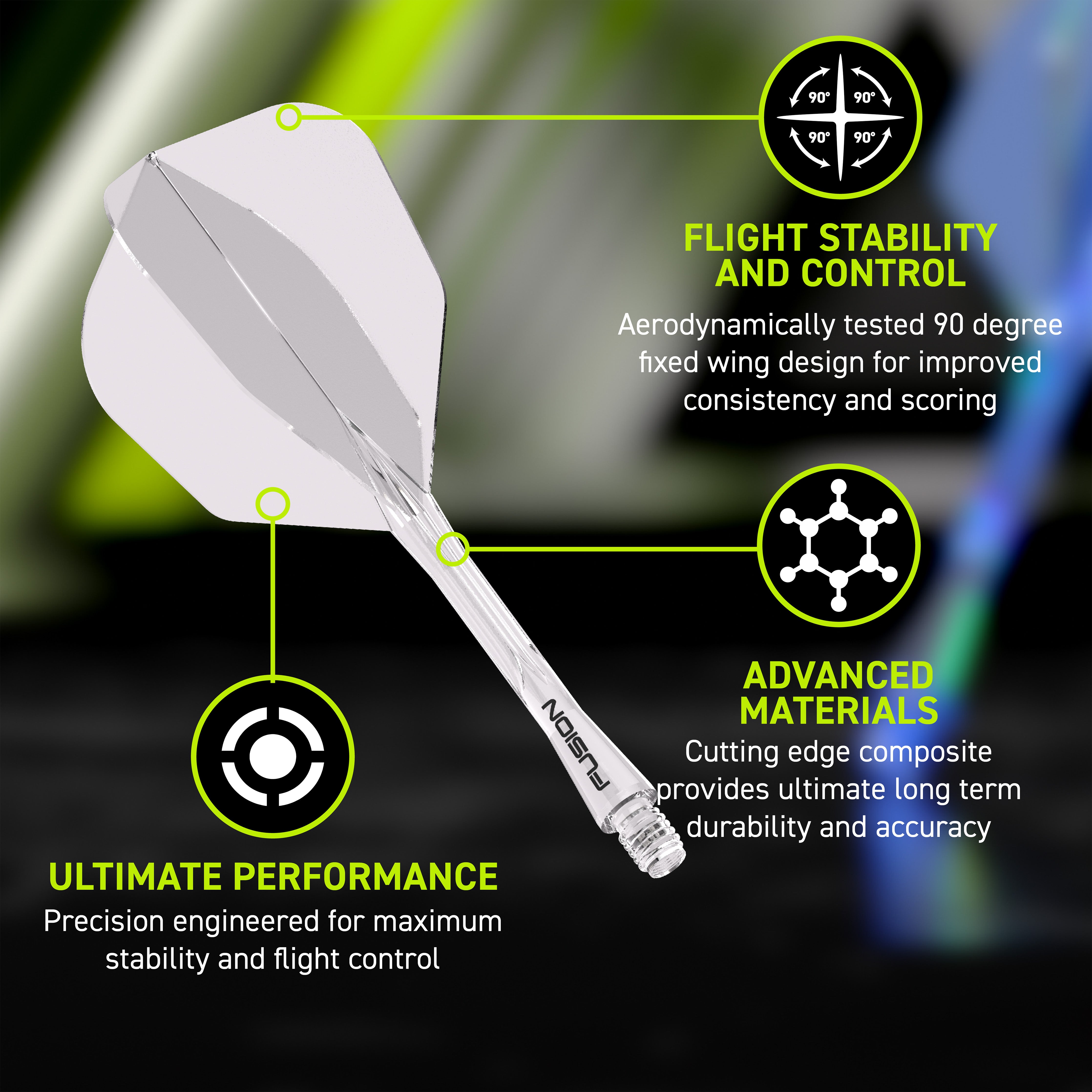 Winmau Fusion Integrated Flight & Shaft System - No6 - Clear