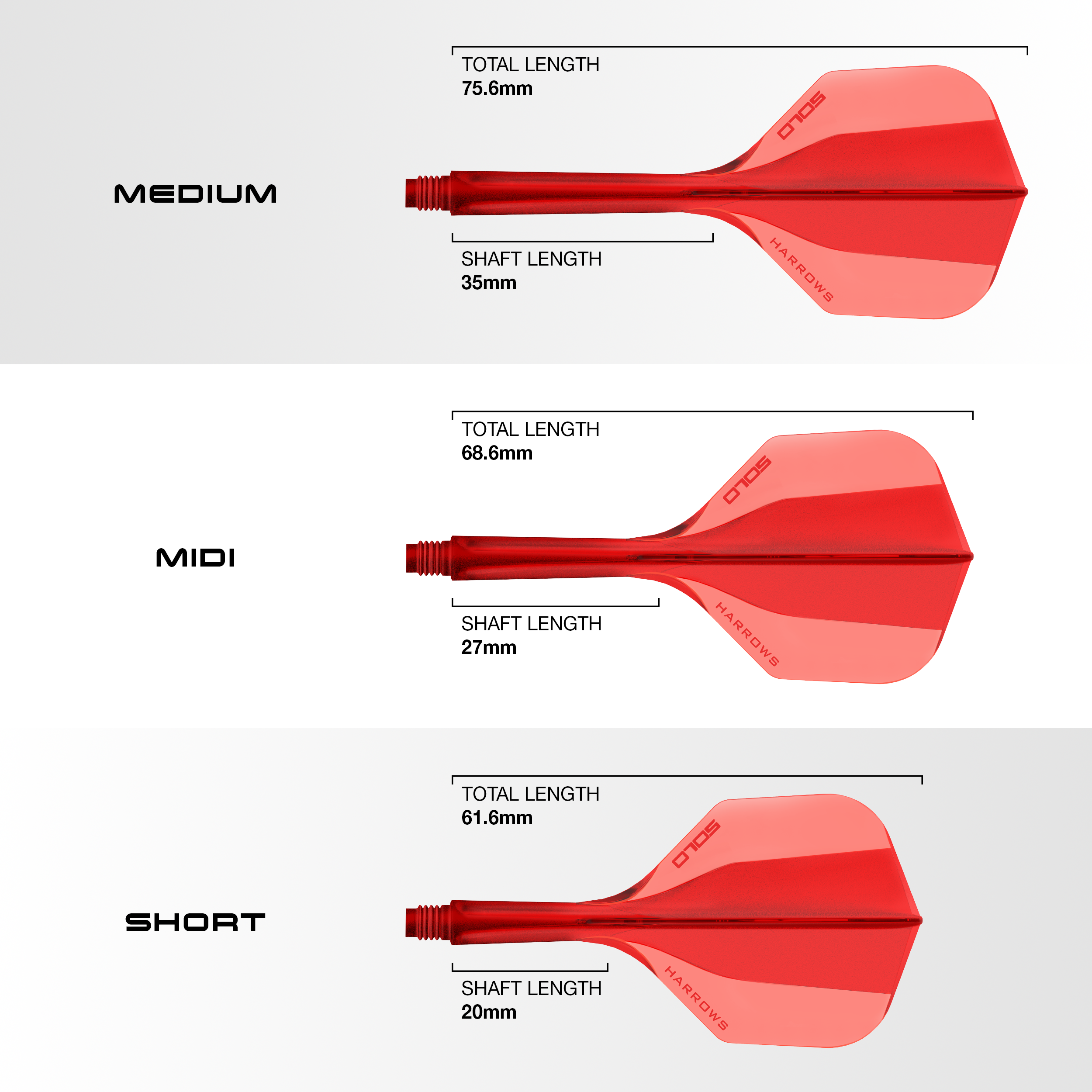 Harrows Solo Integrated Dart Flight & Shaft System - Red