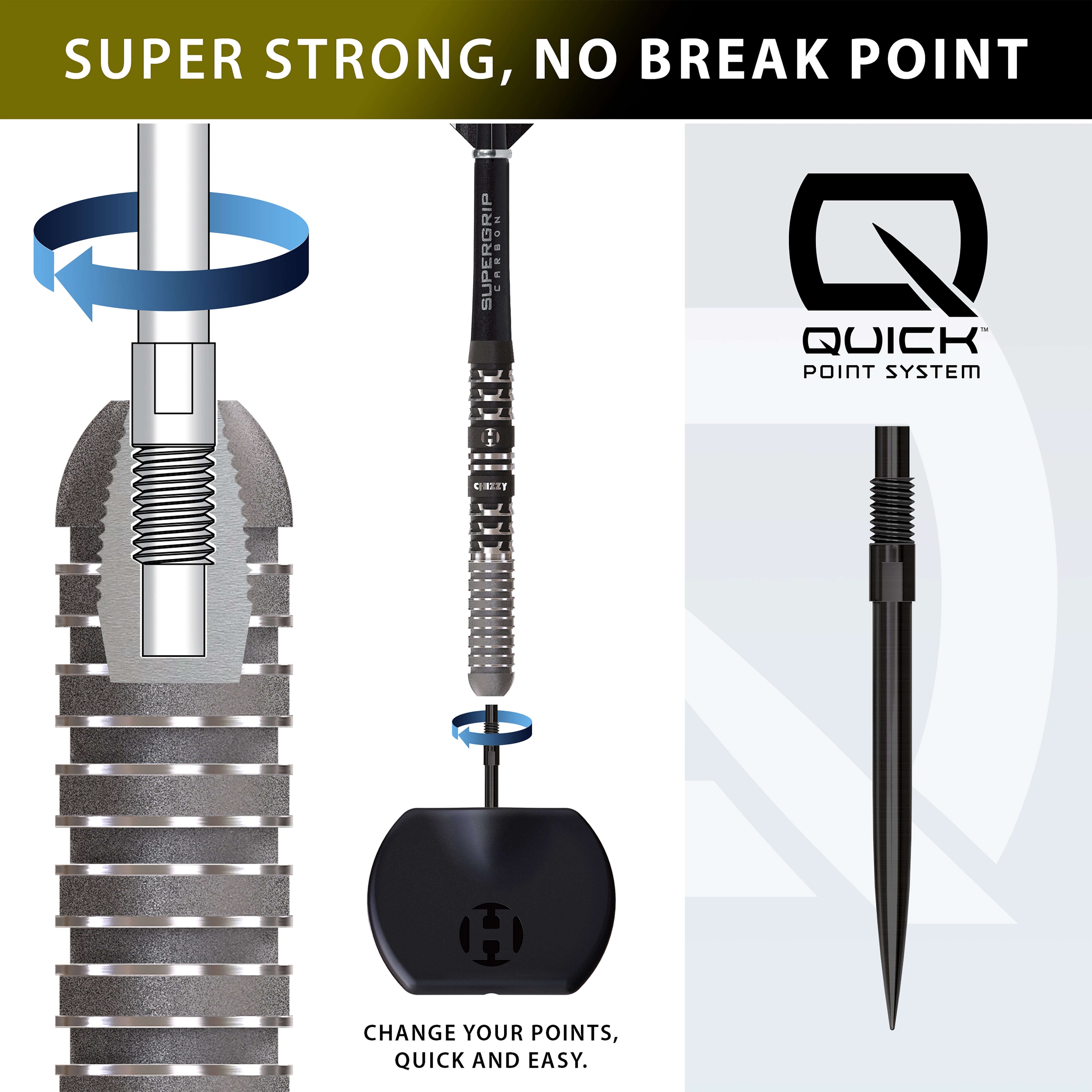 Harrows Dave 'Chizzy' Chisnall Series 4 - 90% Tungsten - Quick Point Darts - 22g 23g 24g 26g