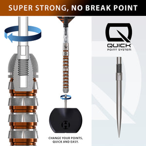 Harrows Luke 'Woody' Woodhouse Series 3 - 90% Tungsten - Quick Point Darts - 21g 23g 25g