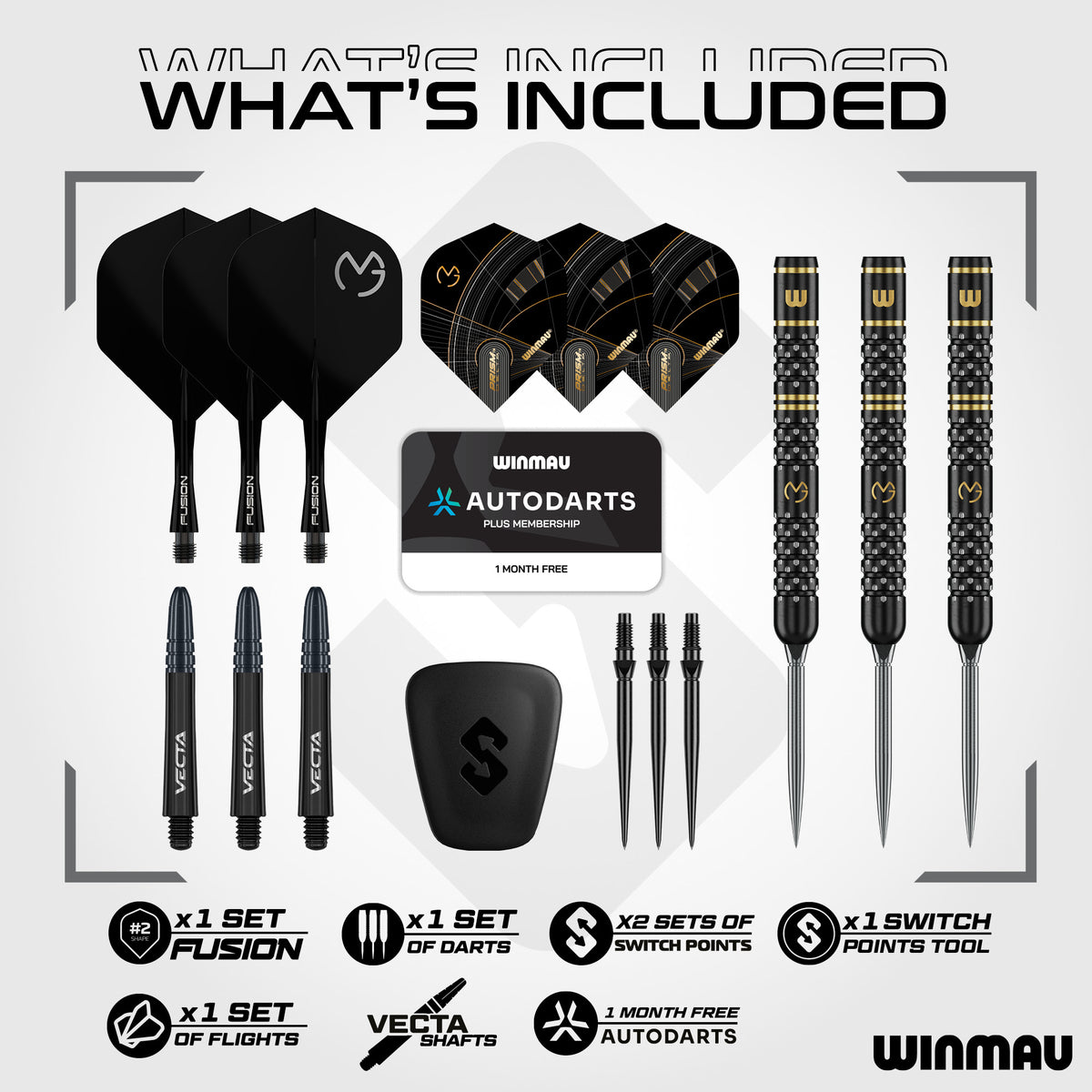 Winmau Michael van Gerwen W-Max - MVG - 90% Tungsten - Switch Point Darts - 22g 23g 24g