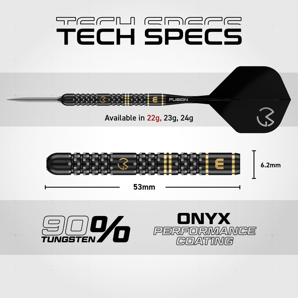 Winmau Michael van Gerwen W-Max - MVG - 90% Tungsten - Switch Point Darts - 22g 23g 24g