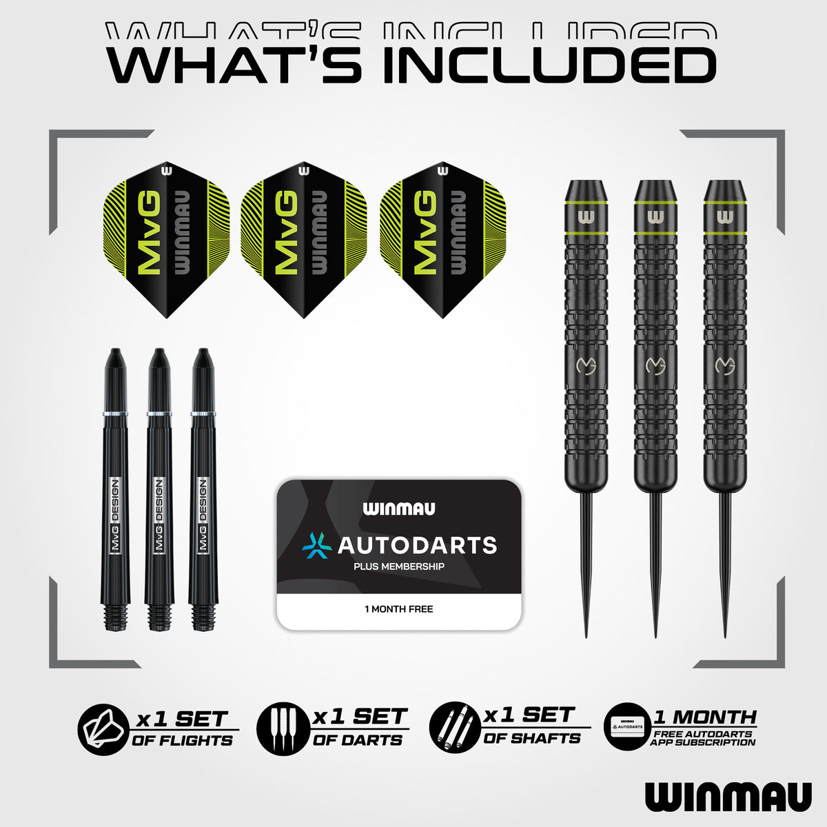 Winmau Michael Van Gerwen - MVG - Core Brass Darts Set - 21g