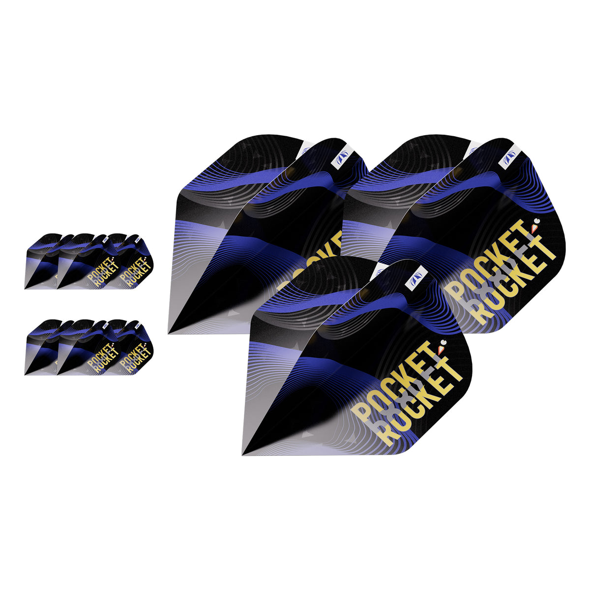 Target Justin Hood ID - Pro.Ultra Dart Flights - No2 Black - 3 Sets Included