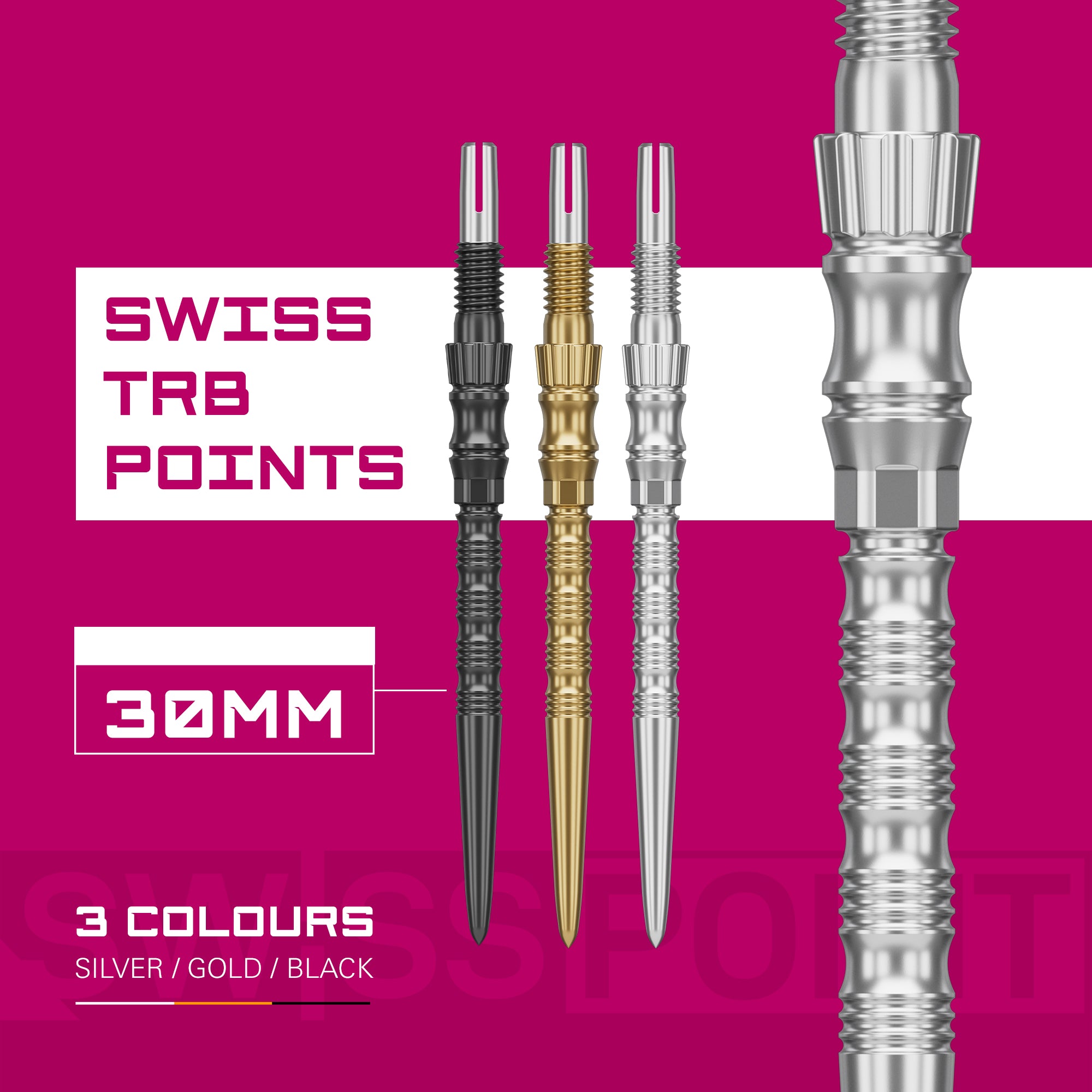 Target Signature Swiss Point - TRB - 30mm 35mm 42mm - Silver, Gold, Black