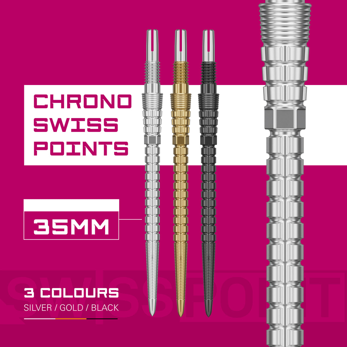Target Swiss Chrono Storm Dart Points - Silver - 30mm 35mm 42mm