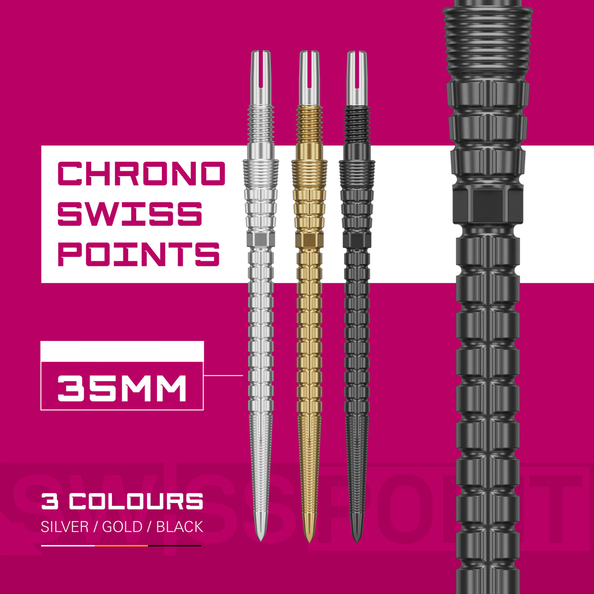 Target Swiss Chrono Storm Dart Points - Black - 30mm 35mm 42mm
