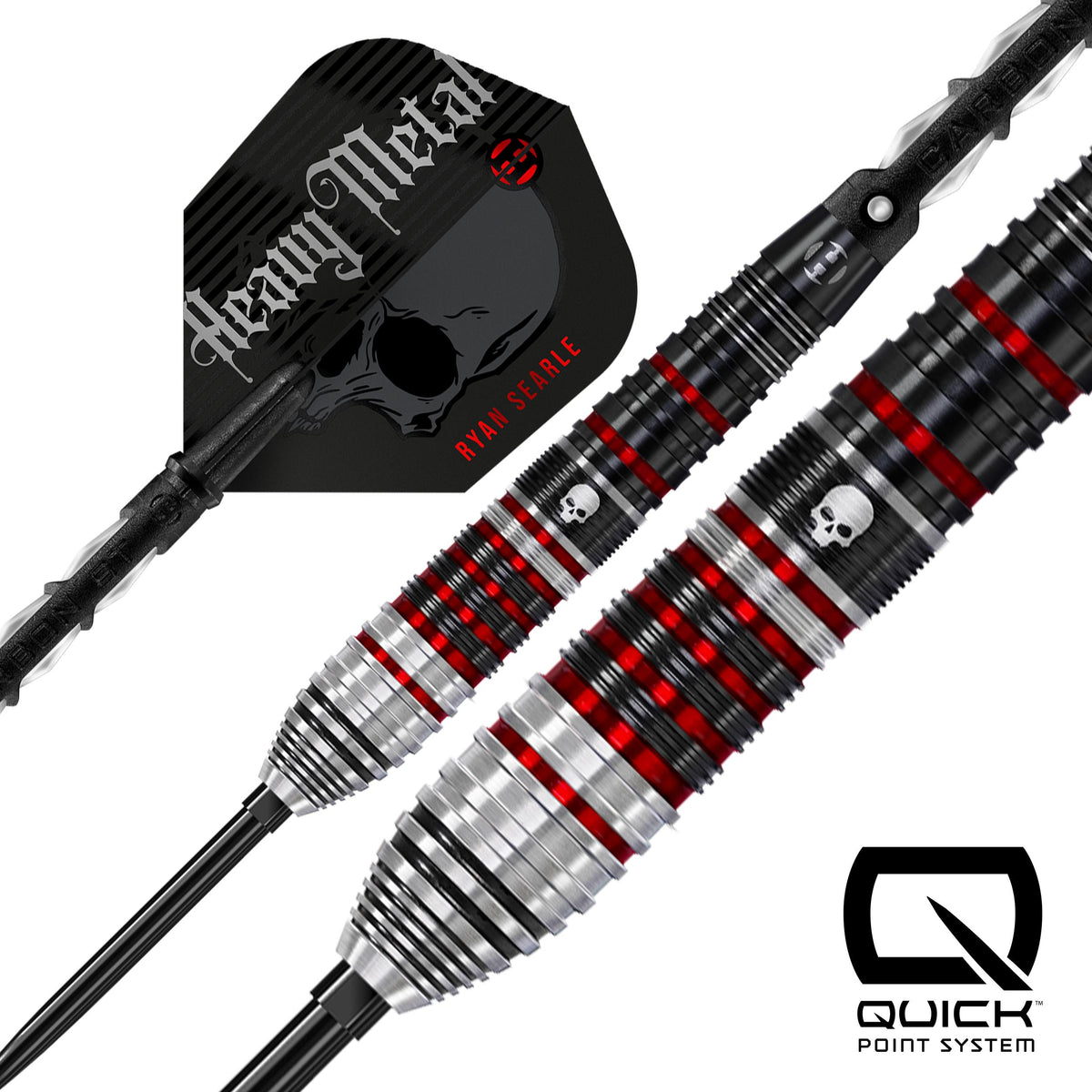 Harrows Ryan Searle S2 - Heavy Metal - 90% Tungsten - Quick Point Darts - 22g - 32g