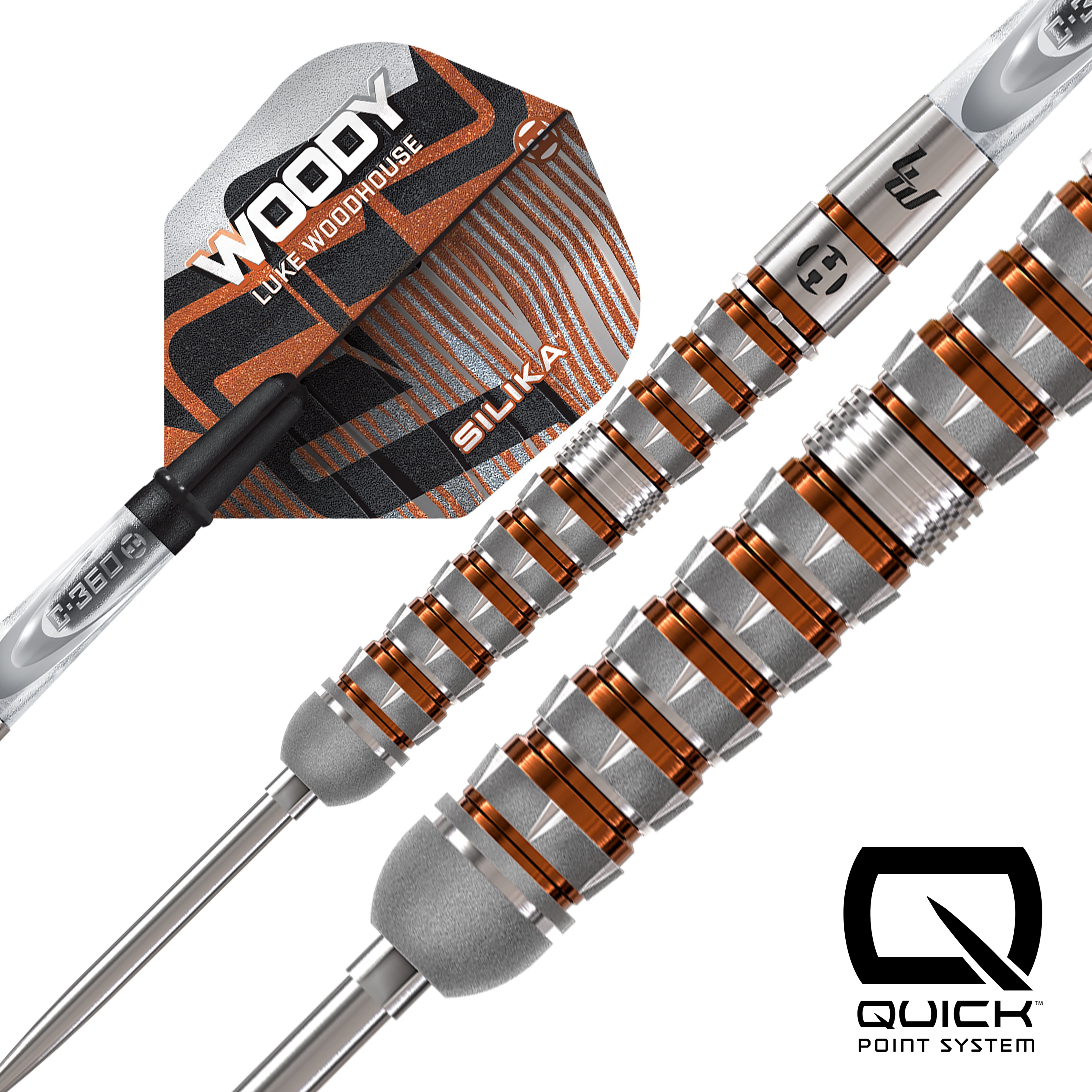Harrows Luke 'Woody' Woodhouse Series 3 - 90% Tungsten - Quick Point Darts - 21g 23g 25g