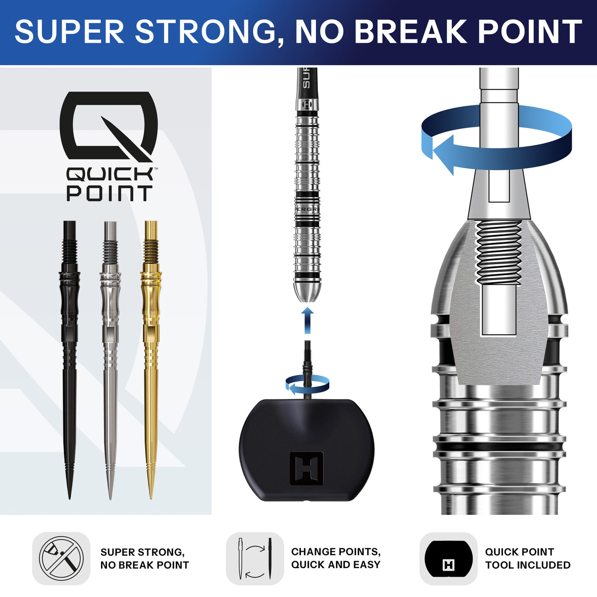 Harrows Apex Axis - Elite Series Quick Point - 30mm 35mm 40mm