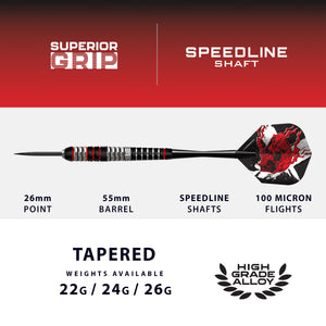 Harrows Heavy Metal - Stainless Steel Darts Set - 22g 24g 26g