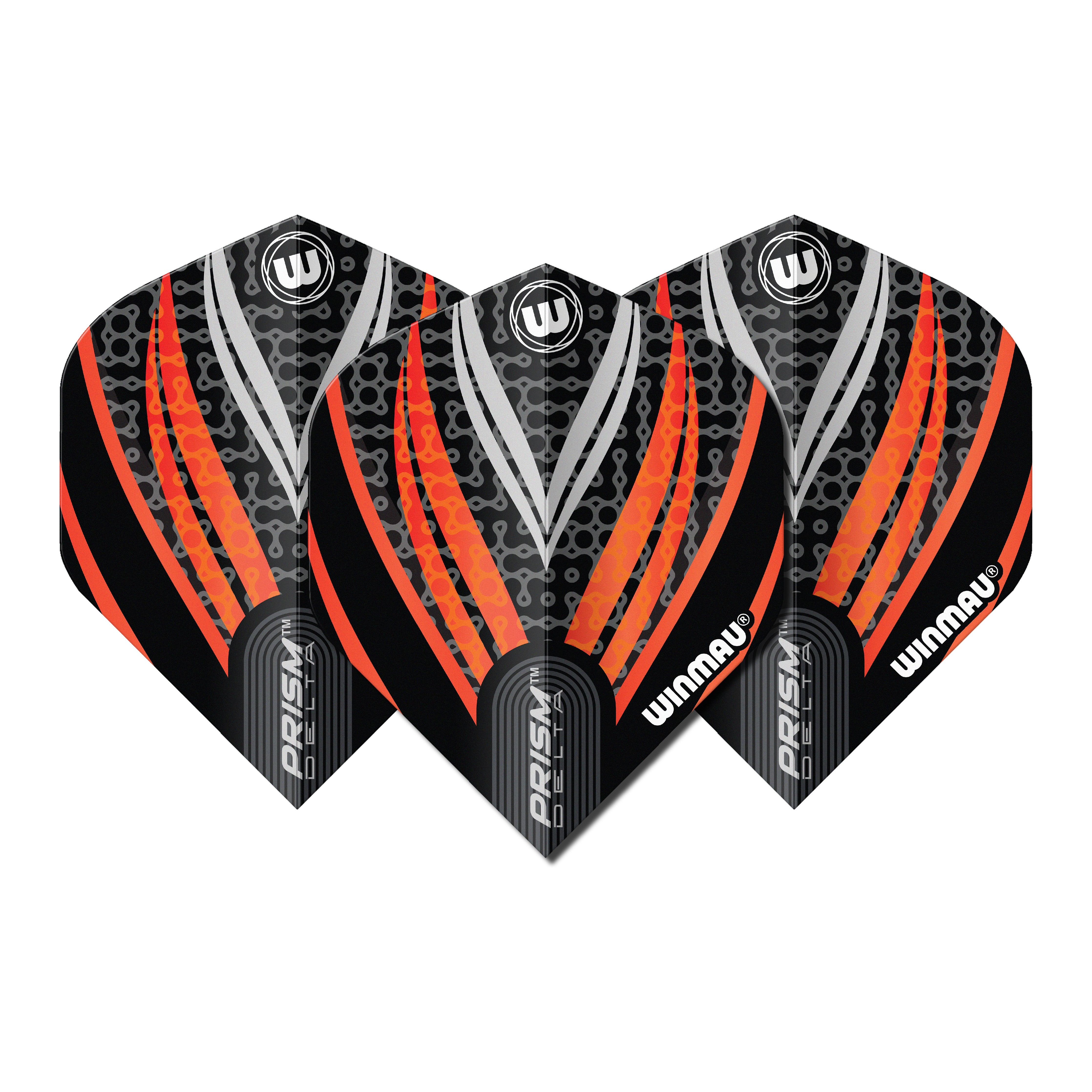 Winmau Prism Delta Standard No2 Dart Flights - Black, White & Orange