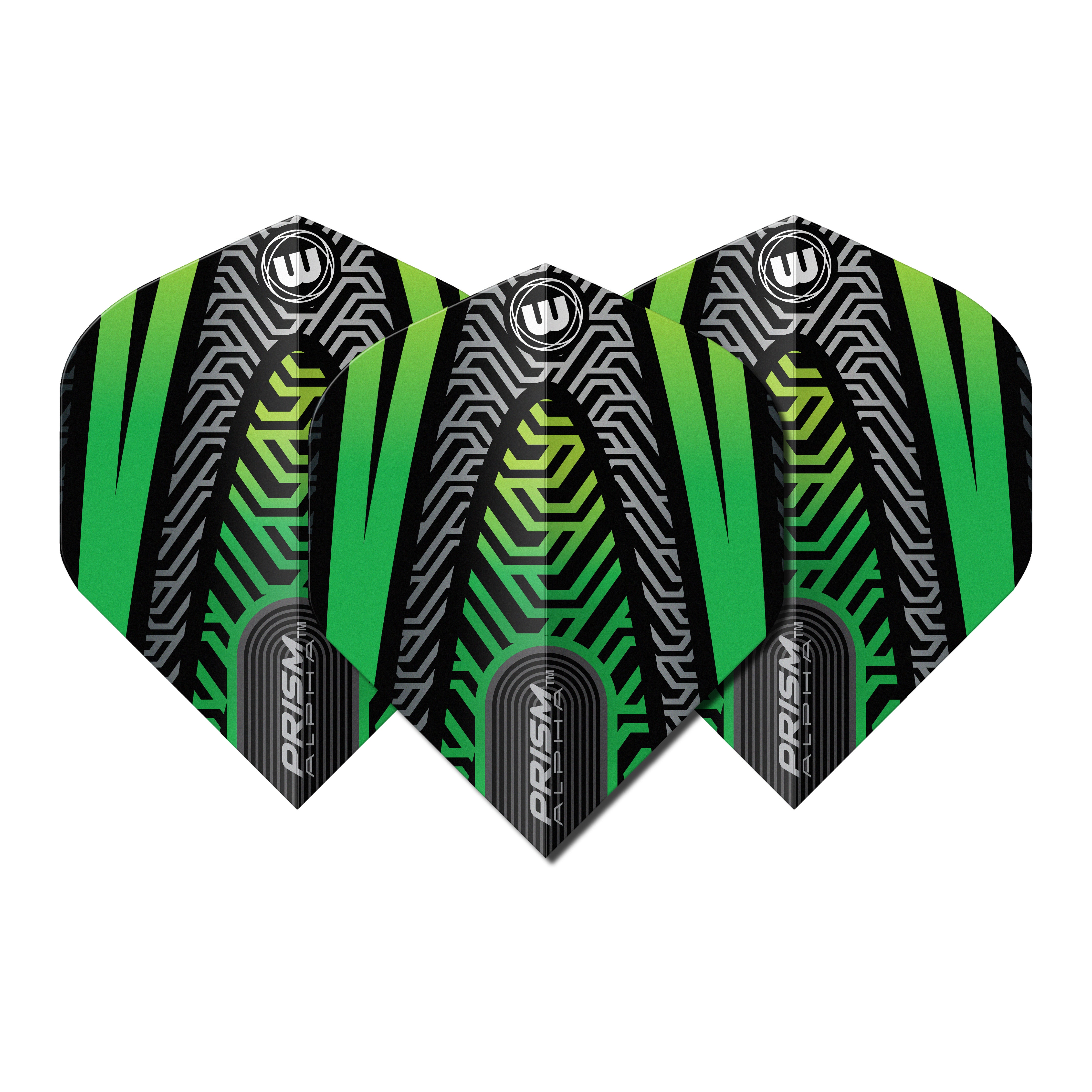 Winmau Prism Alpha Extra Thick Dart Flights - Standard No2 - Black & Green