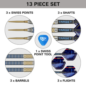 Target Josh Rock G1 Swiss SP Steel Tip Darts 2025 - 90% Tungsten - 22g 23g 24g 25g