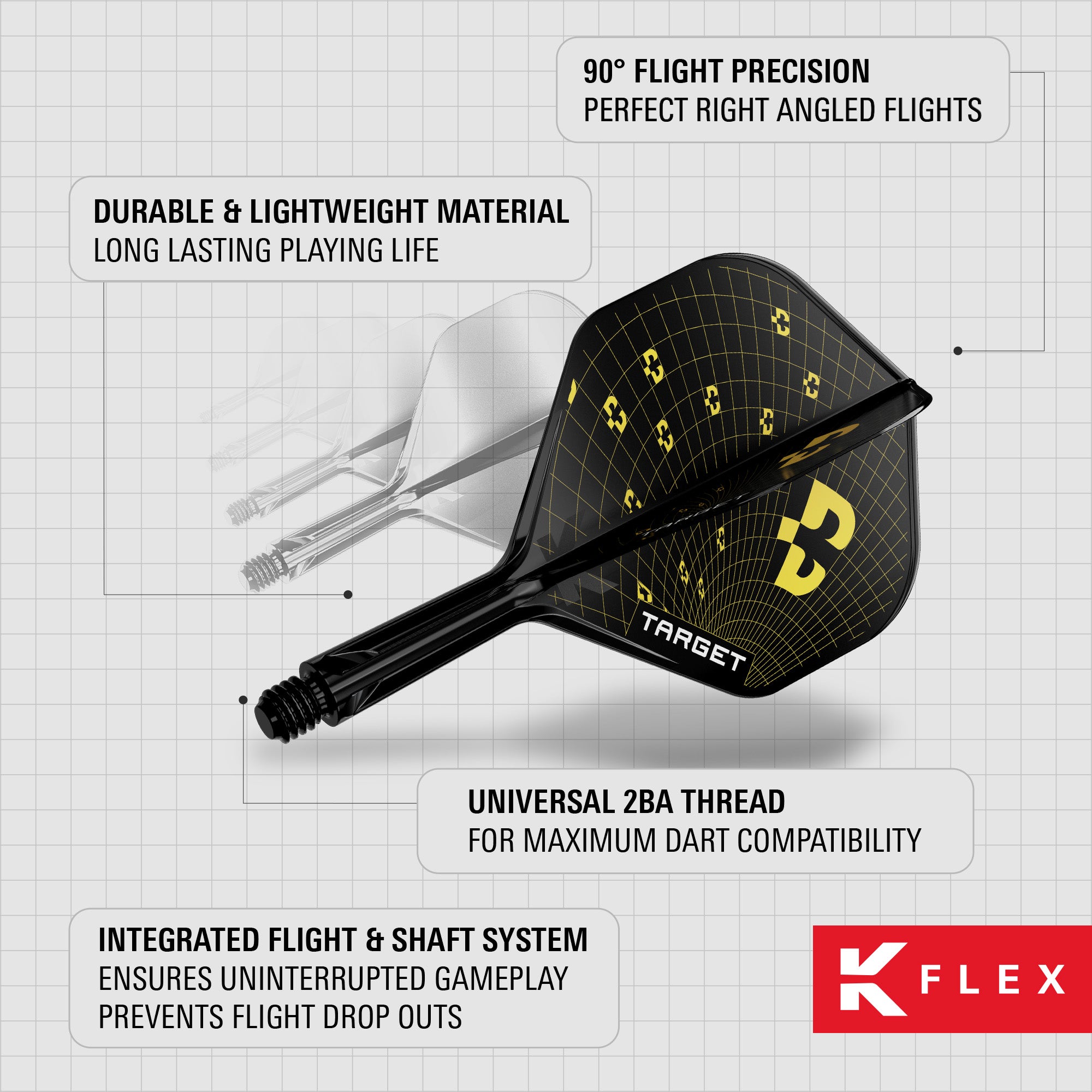Target K-Flex Bolide Flights & Shaft System - No2 Shape