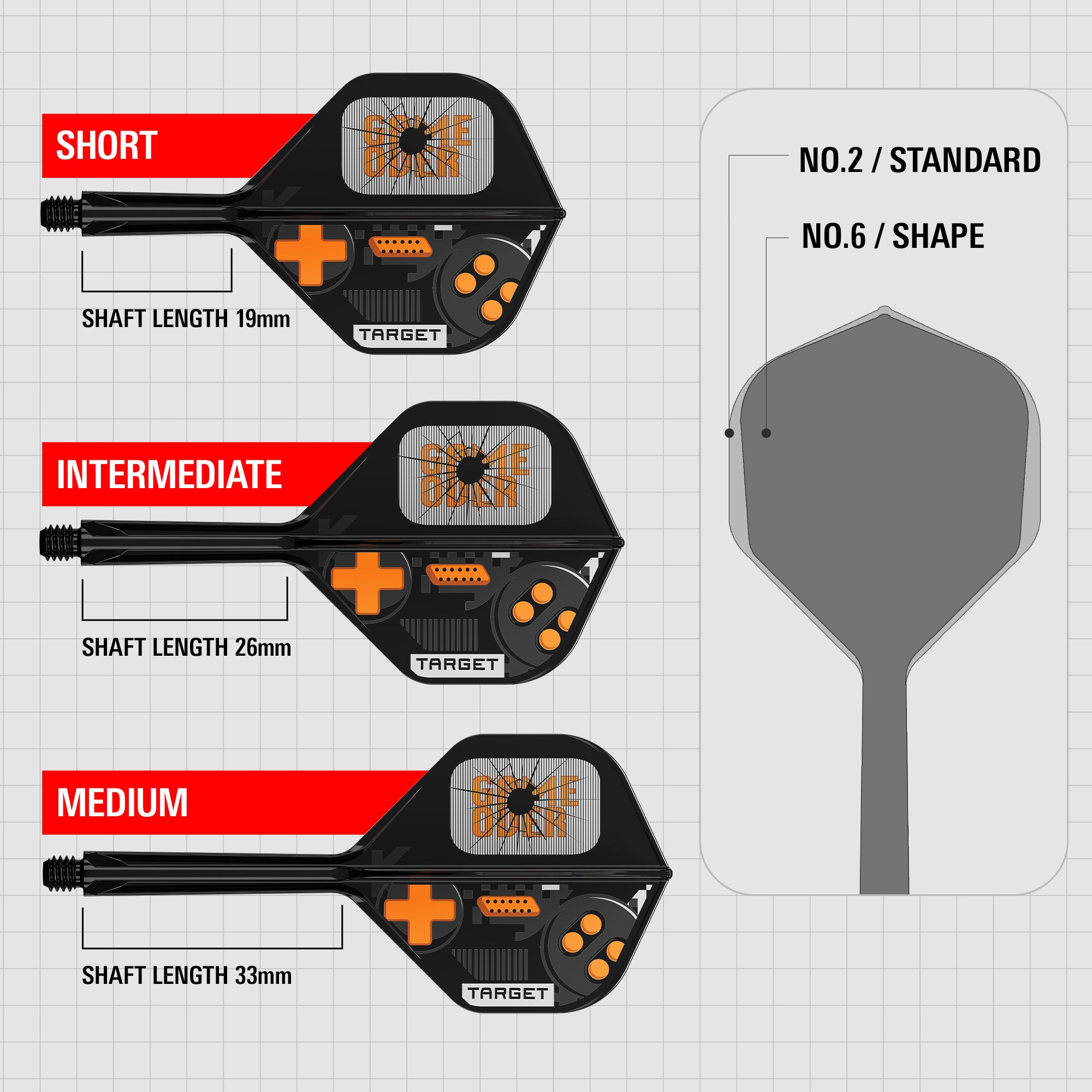 Target K-Flex Game Over Flights & Shaft System - No2 Shape