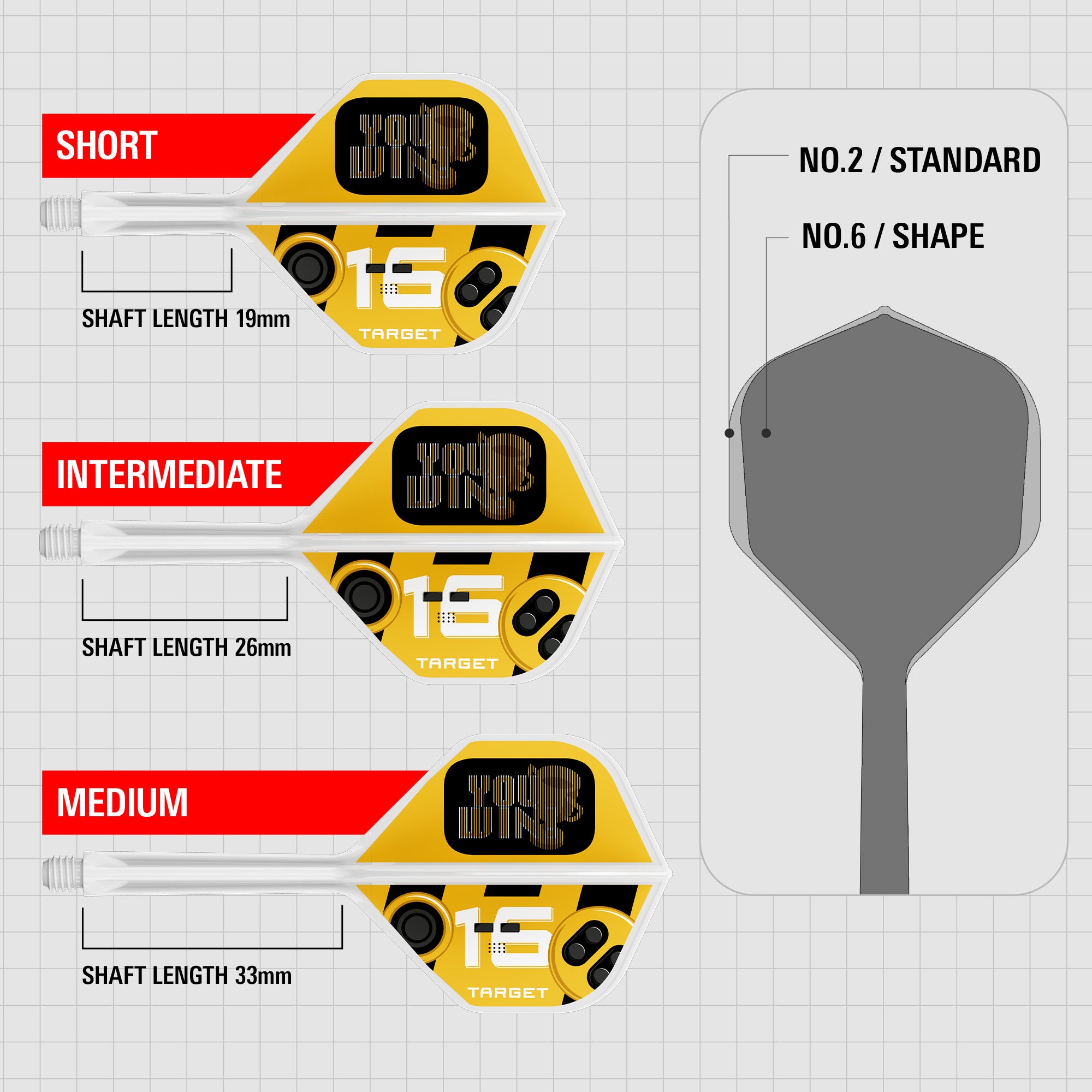 Target K-Flex You Win Flights & Shaft System - No2 Shape
