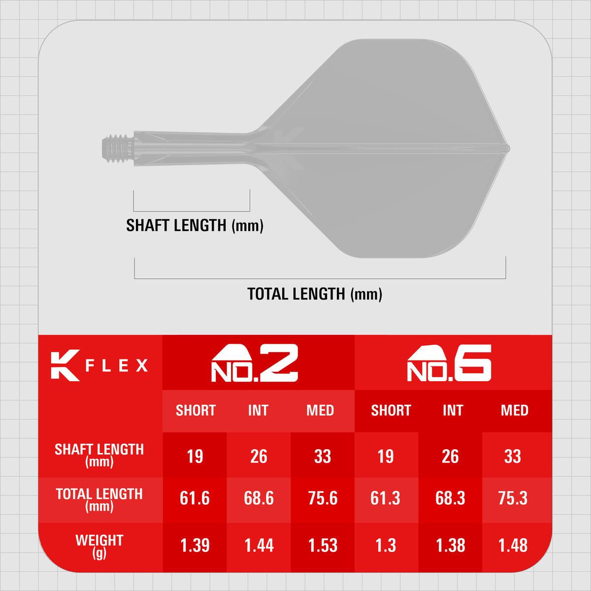 Target K-Flex - Black Print - No2 Shape - Flight & Shaft System