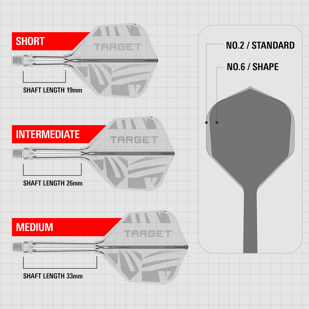 Target K-Flex - Clear Print - No6 Shape - Flight & Shaft System