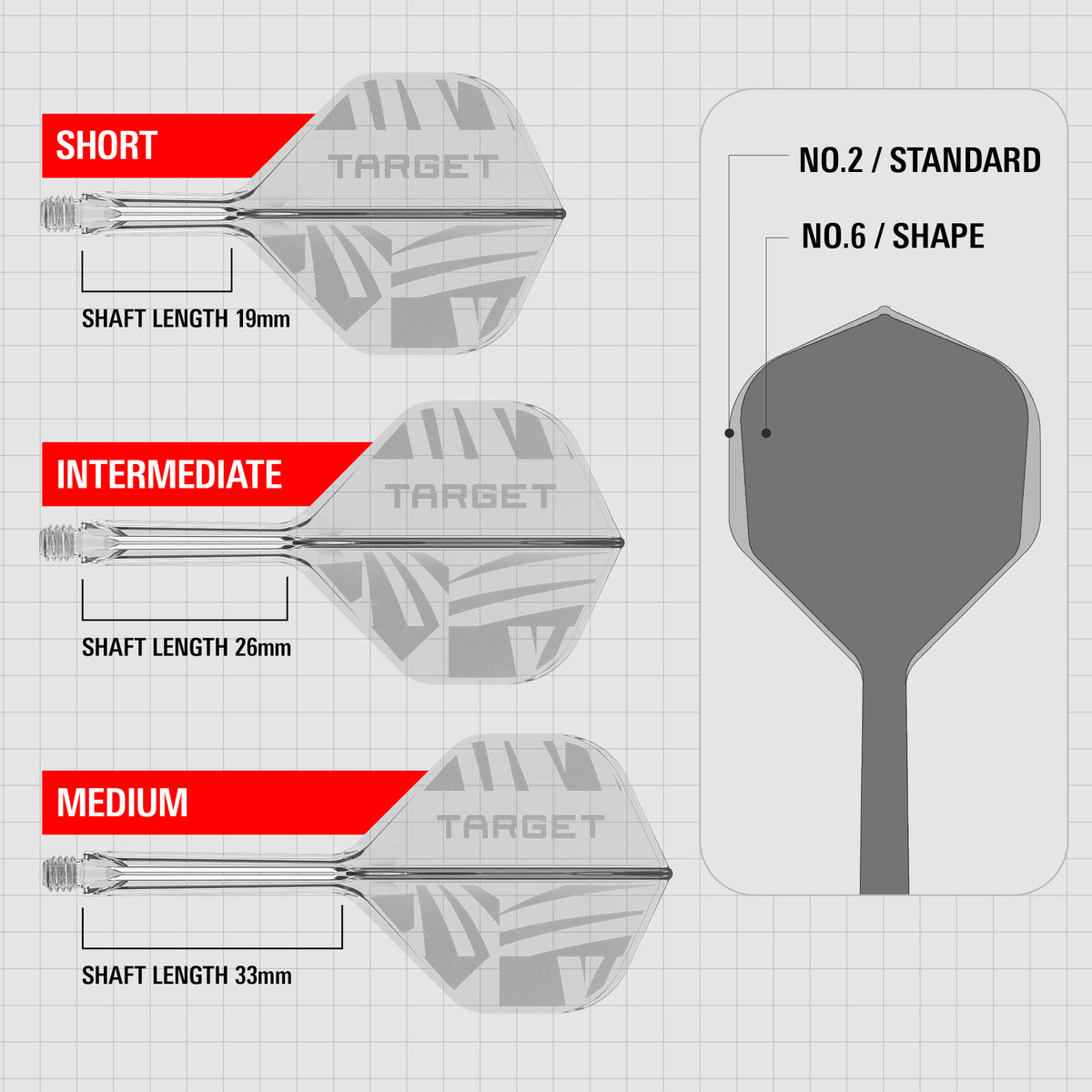 Target K-Flex - Clear Print - No2 Shape - Flight & Shaft System