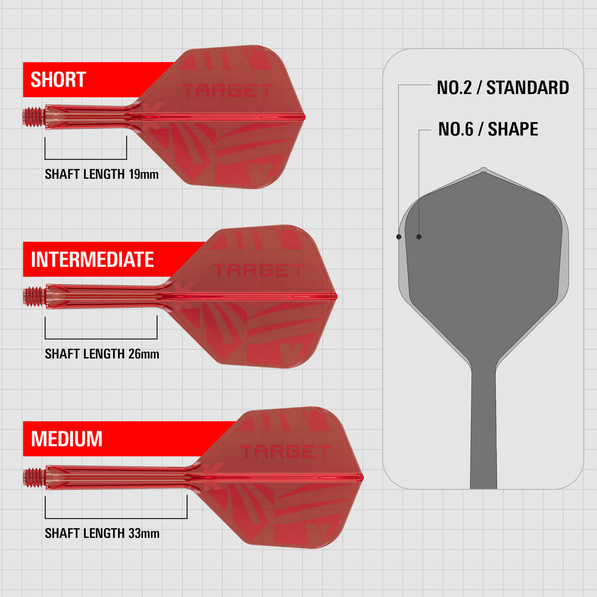 Target K-Flex - Red Print - No6 Shape - Flight & Shaft System