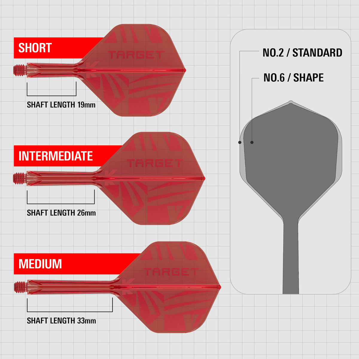 Target K-Flex - Red Print - No2 Shape - Flight & Shaft System