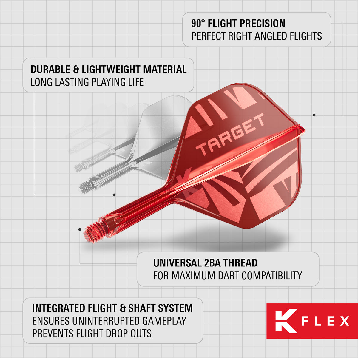 Target K-Flex - Red Print - No2 Shape - Flight & Shaft System