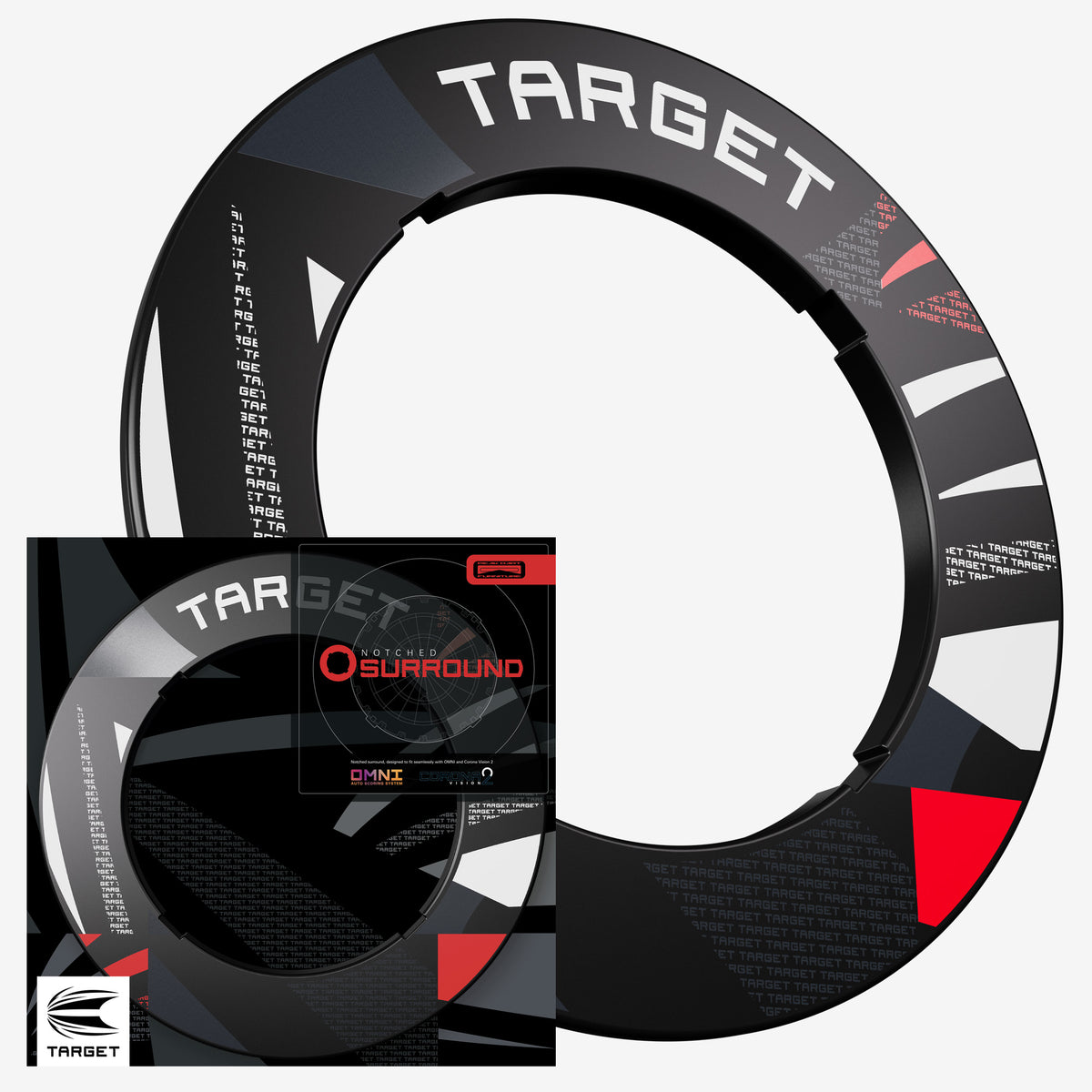 Target Black Patterned Notched Dartboard Surround