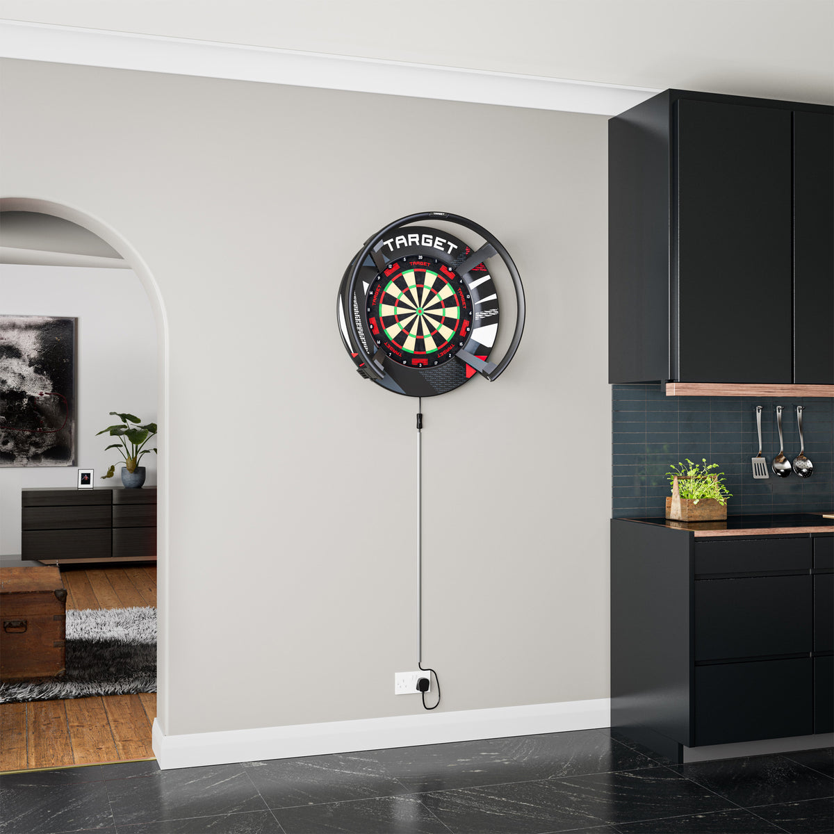 Target Black Patterned Notched Dartboard Surround