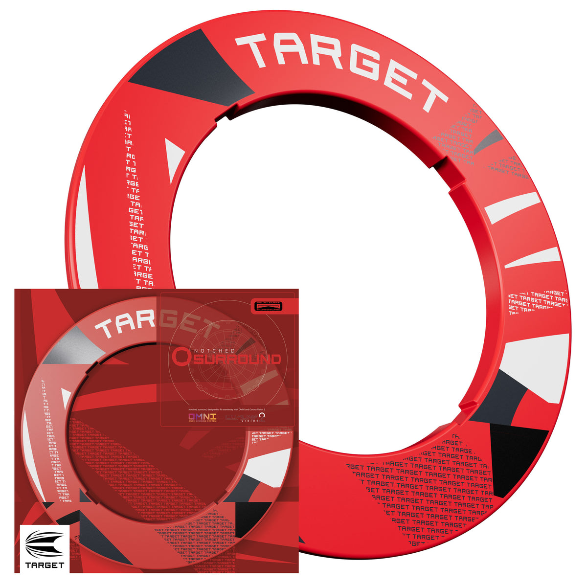 Target Red Patterned Notched Dartboard Surround