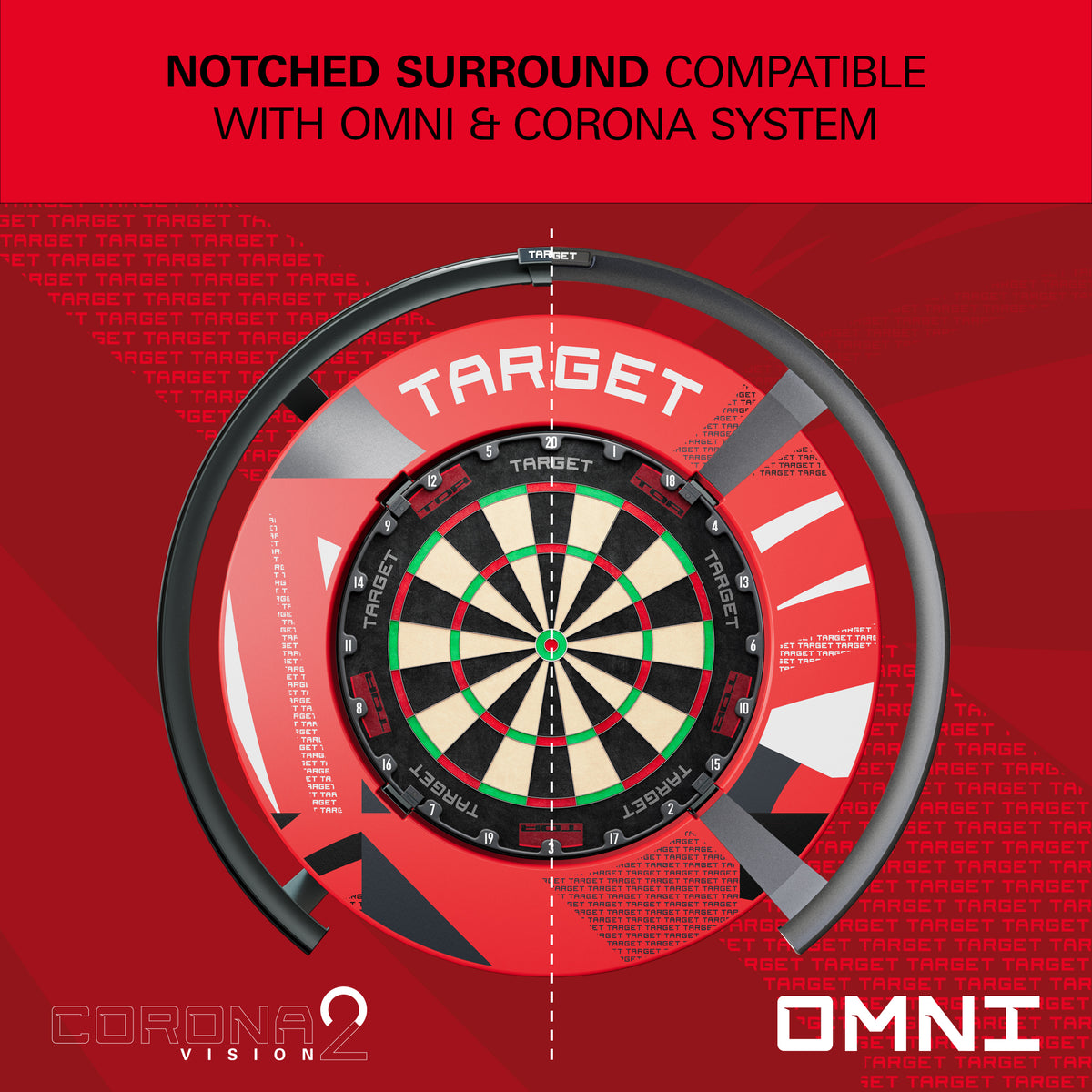 Target Red Patterned Notched Dartboard Surround