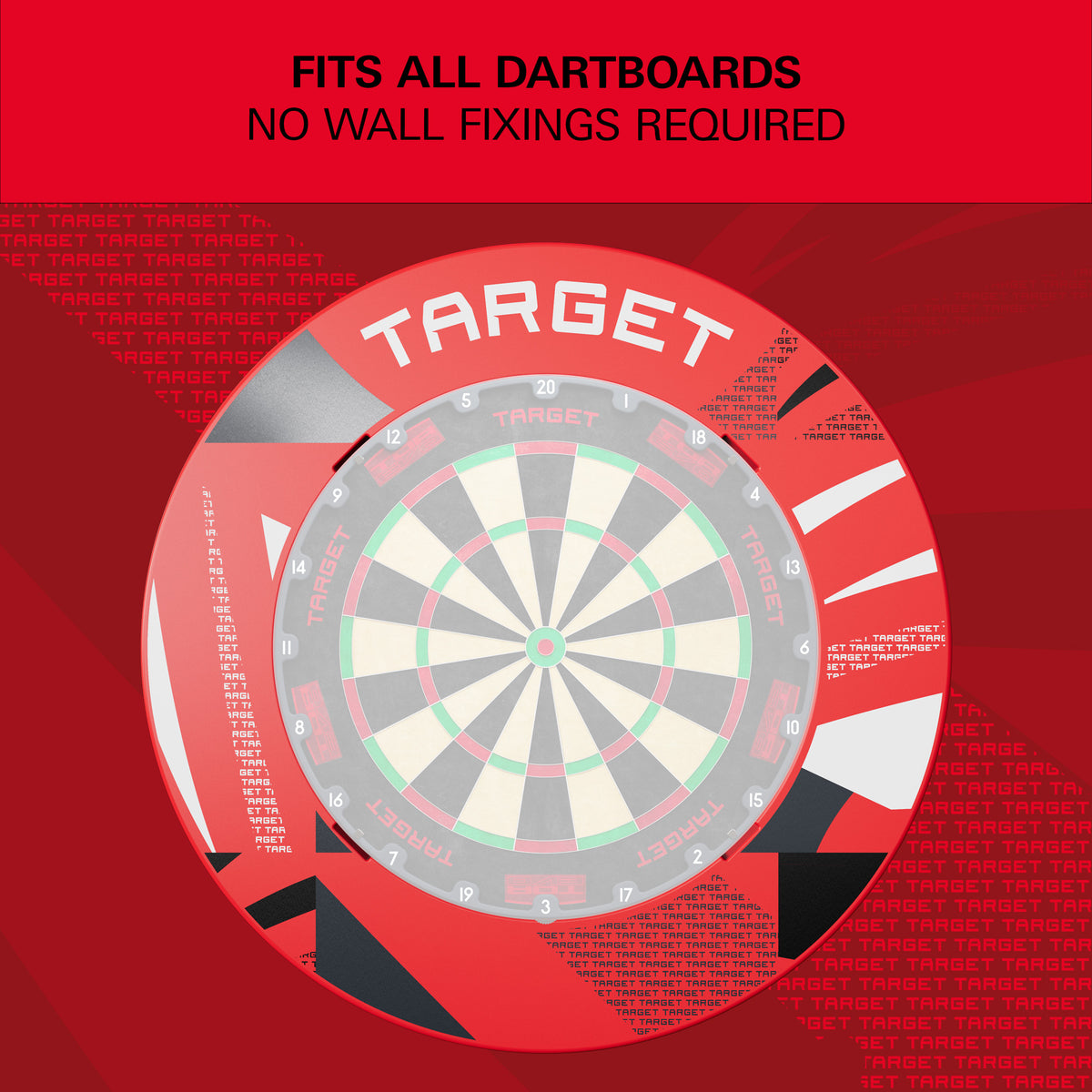 Target Red Patterned Notched Dartboard Surround