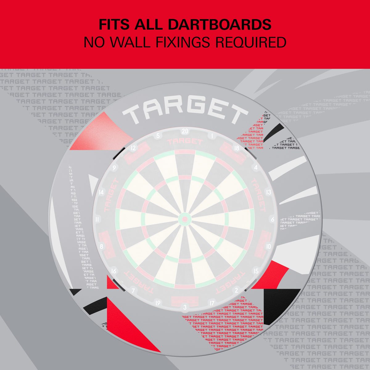 Target Grey Patterned Notched Dartboard Surround