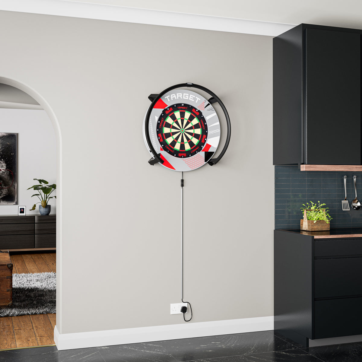 Target Grey Patterned Notched Dartboard Surround