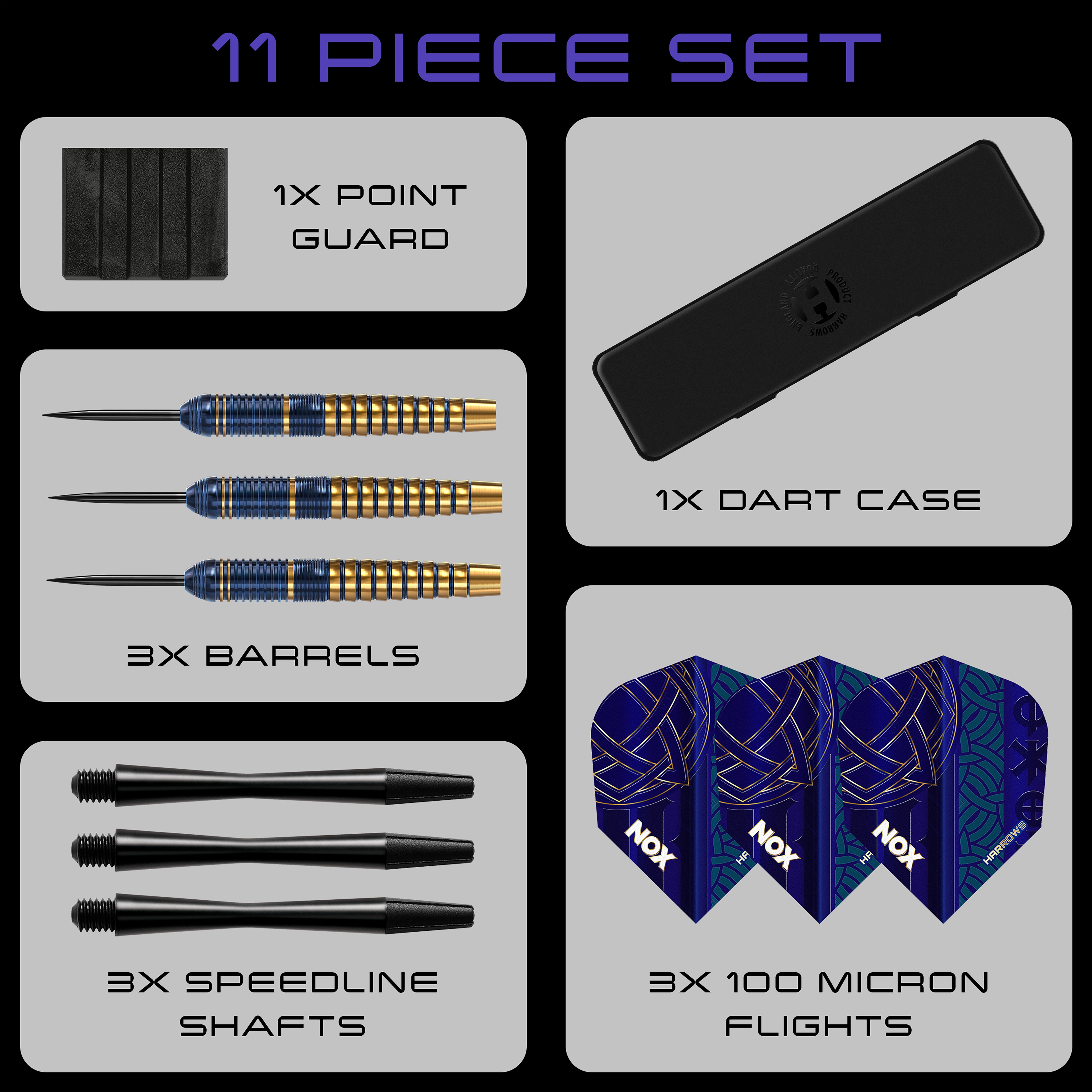 Harrows Nox Brass Darts Set - 22g 24g 26g