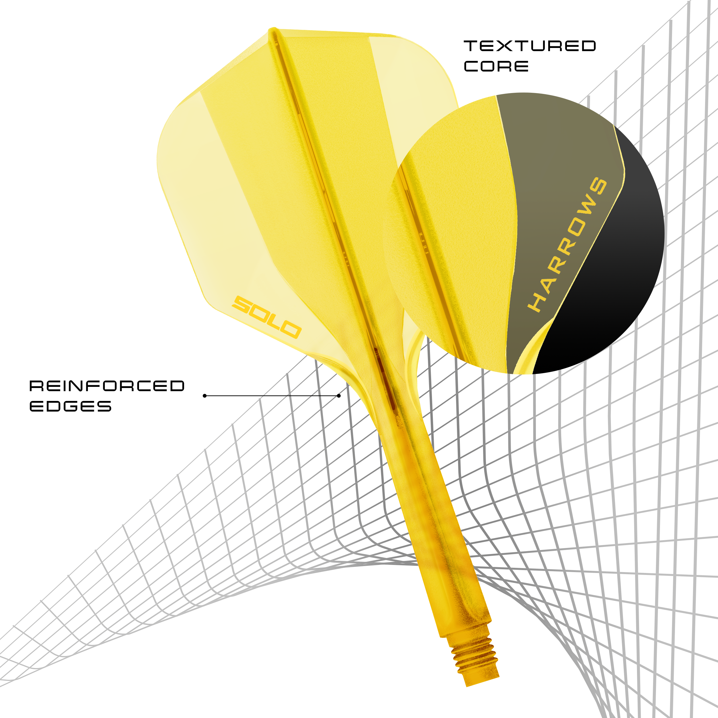 Harrows Solo Integrated Dart Flight & Shaft System - Yellow