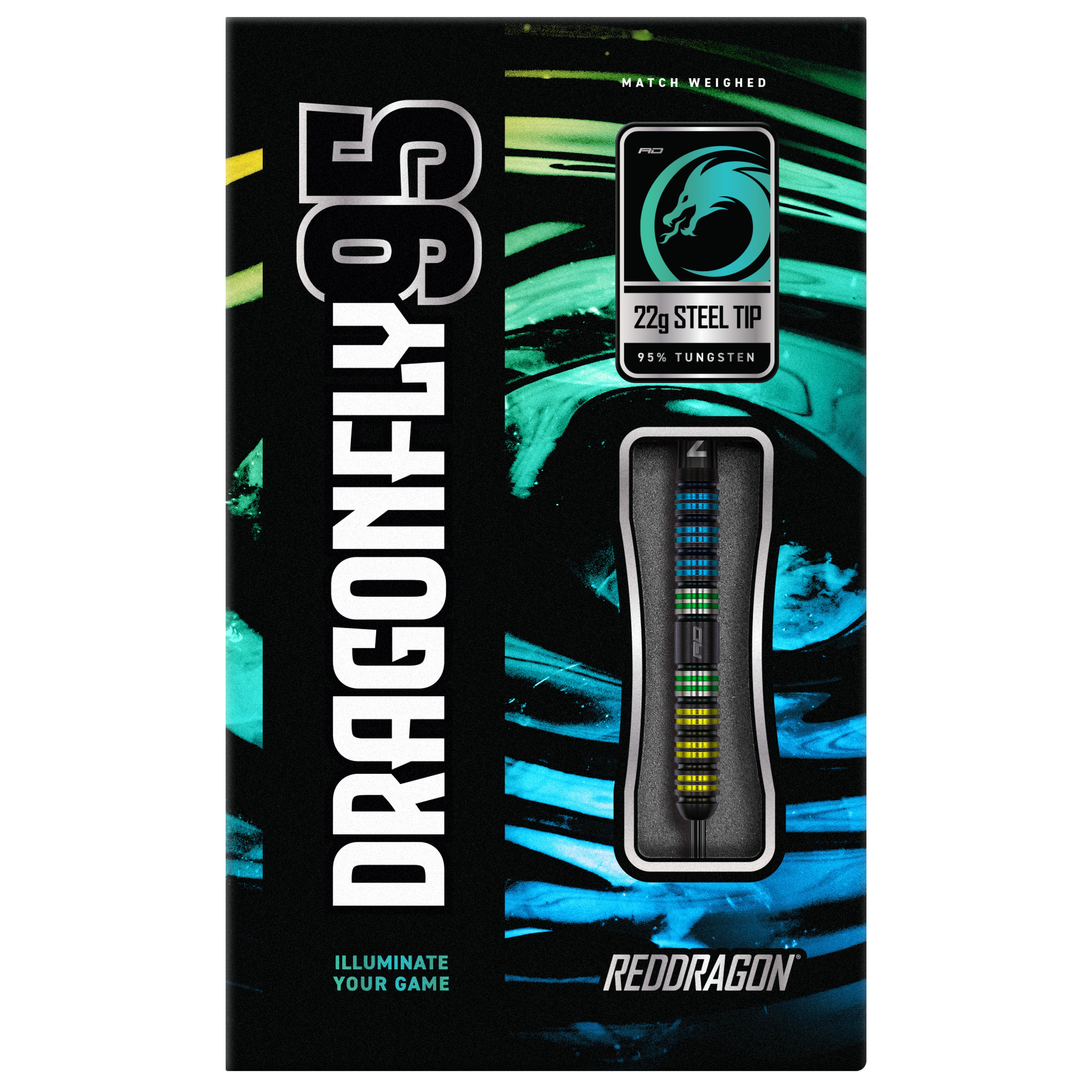 Red Dragon Dragonfly 95 Black Parallel Steel Tip Darts - 95% Tungsten