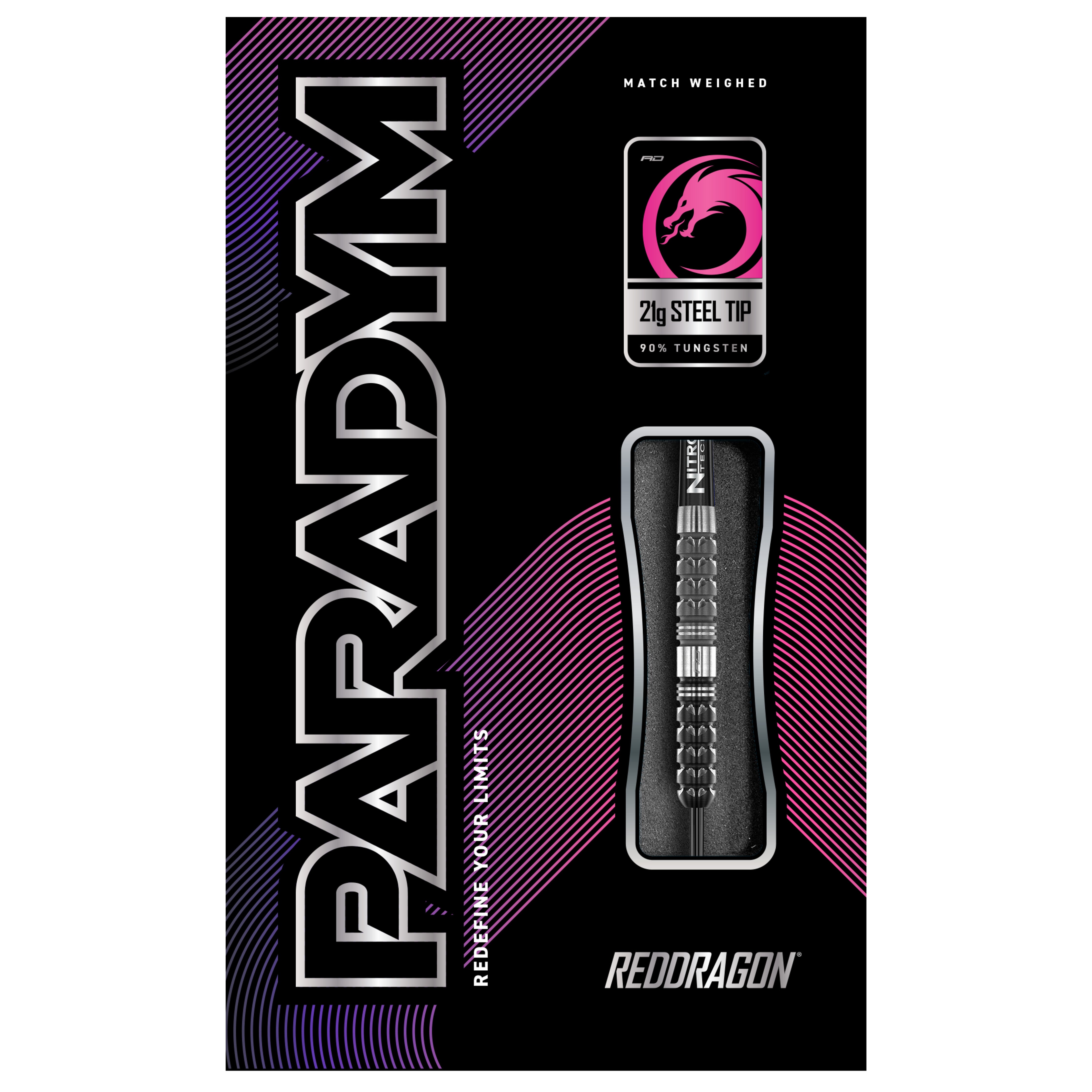 Red Dragon darts 2025 Paradym 21g スティール Red Dragon Paradym Tapered Steel Tip Darts - 90% Tungsten - 21g 23g 25