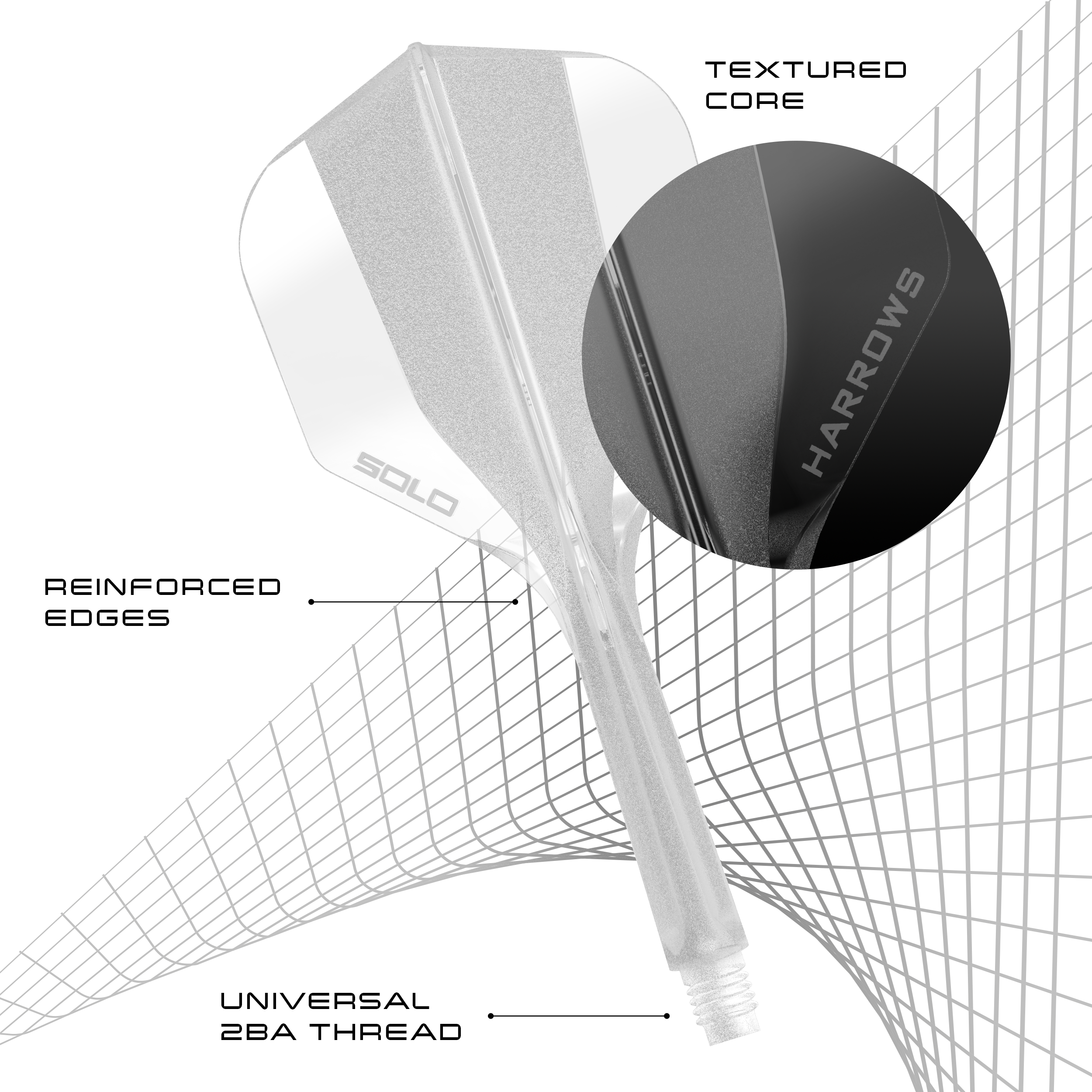 Harrows Solo Integrated Dart Flight & Shaft System - Clear