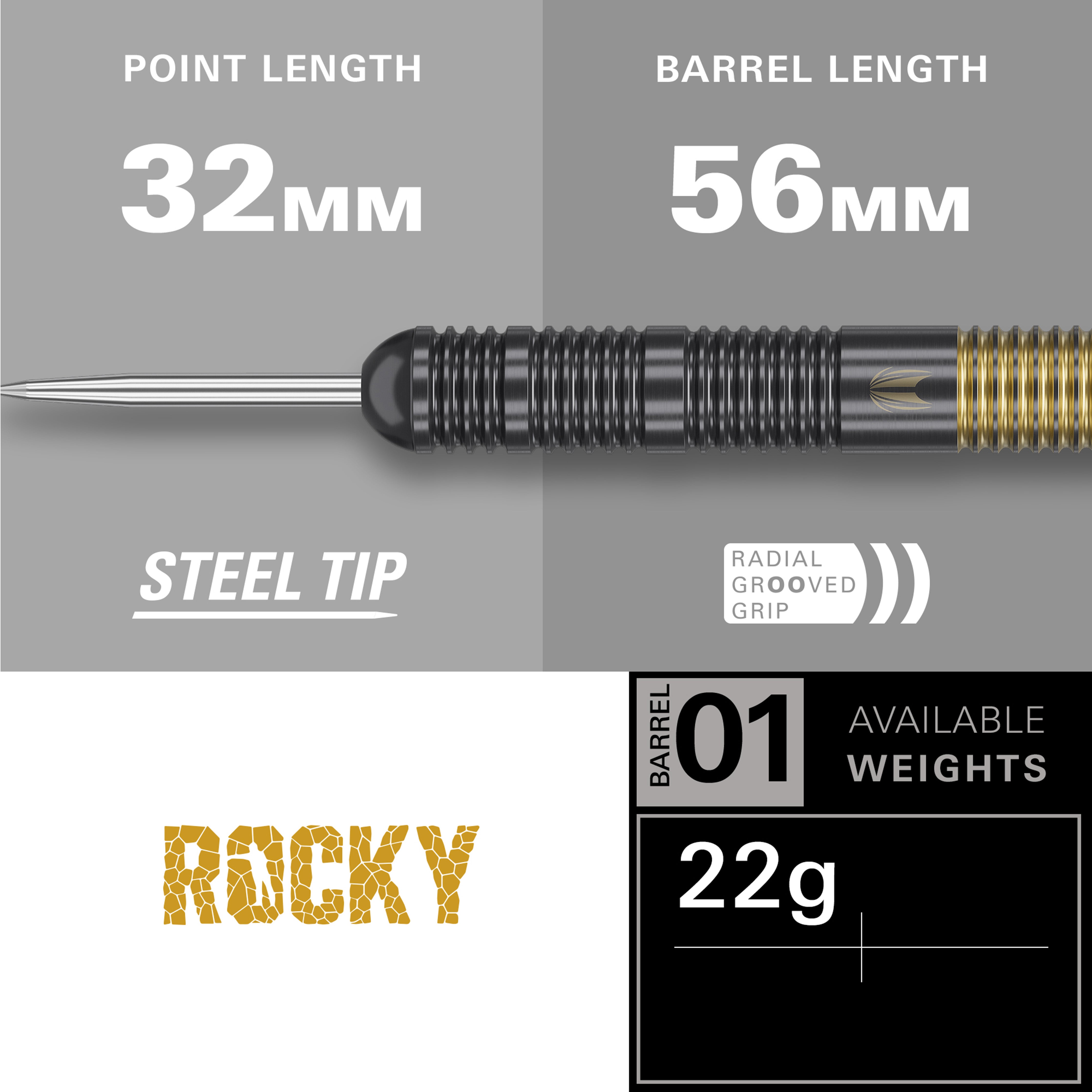 Target Josh Rock Brass Steel Tip Darts 2025 - 22g